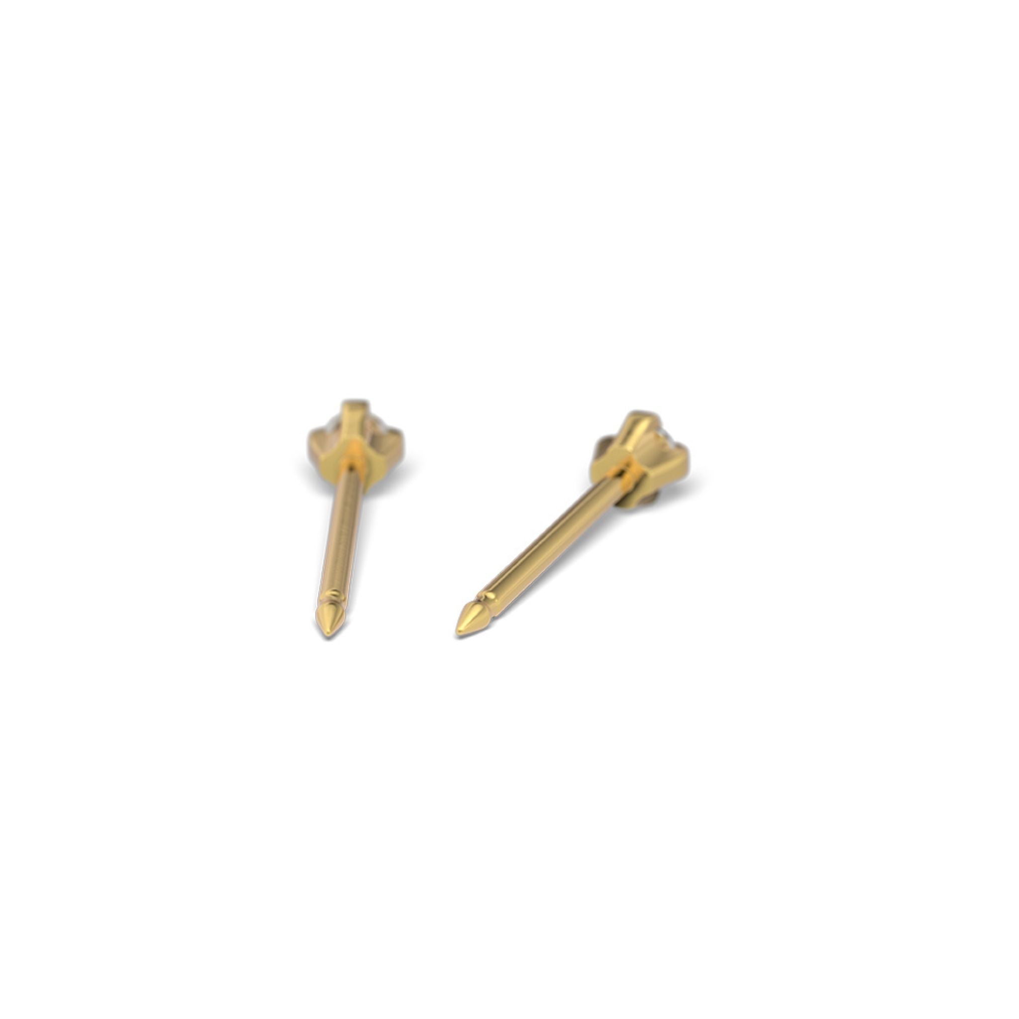 STUDEX 108 - Prong Setting 2mm, Cubic Zirconia, Gold Plated