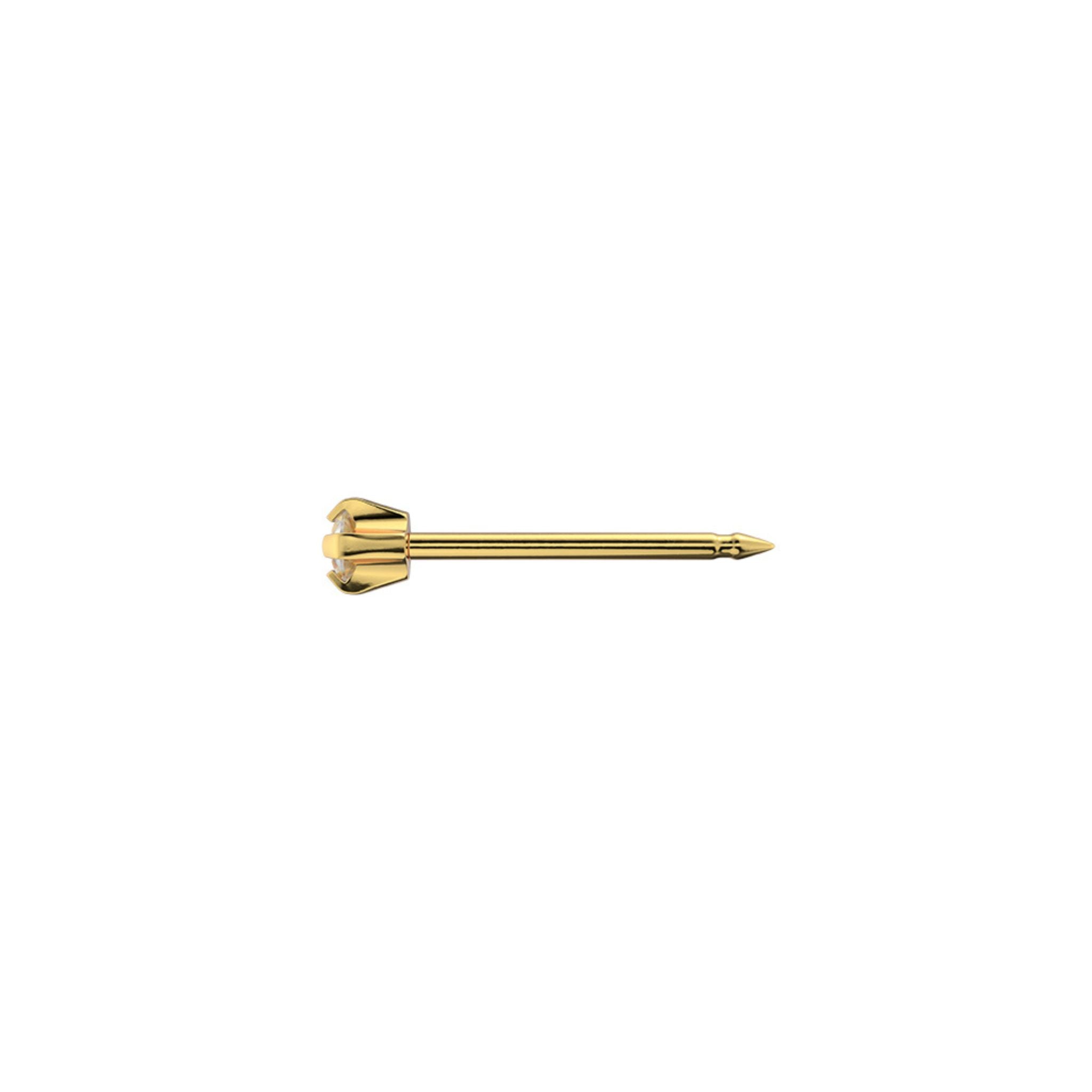 STUDEX 108 - Prong Setting 2mm, Cubic Zirconia, Gold Plated