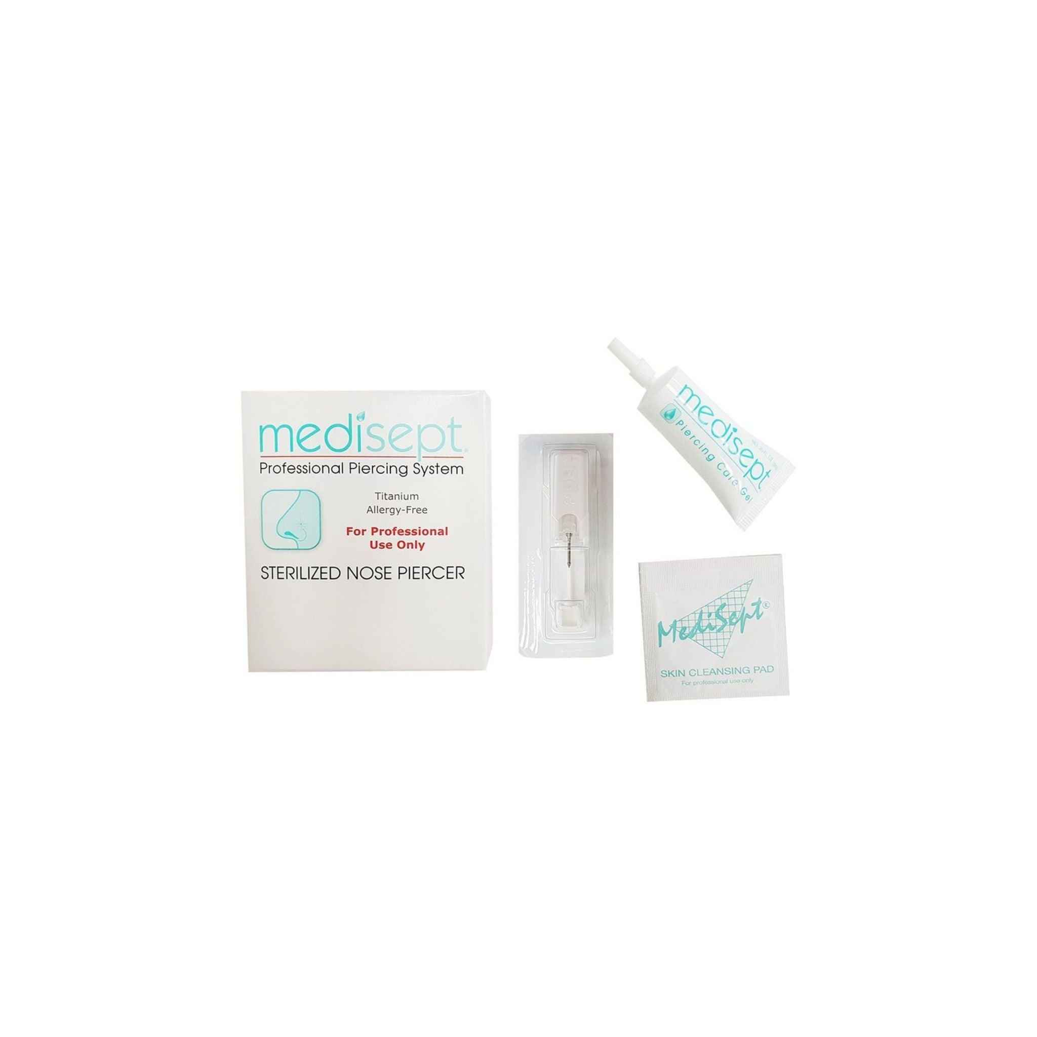 MEDISEPT deguna pīrsings 204WTN Titanium 2mm, APR Crystal kompl.