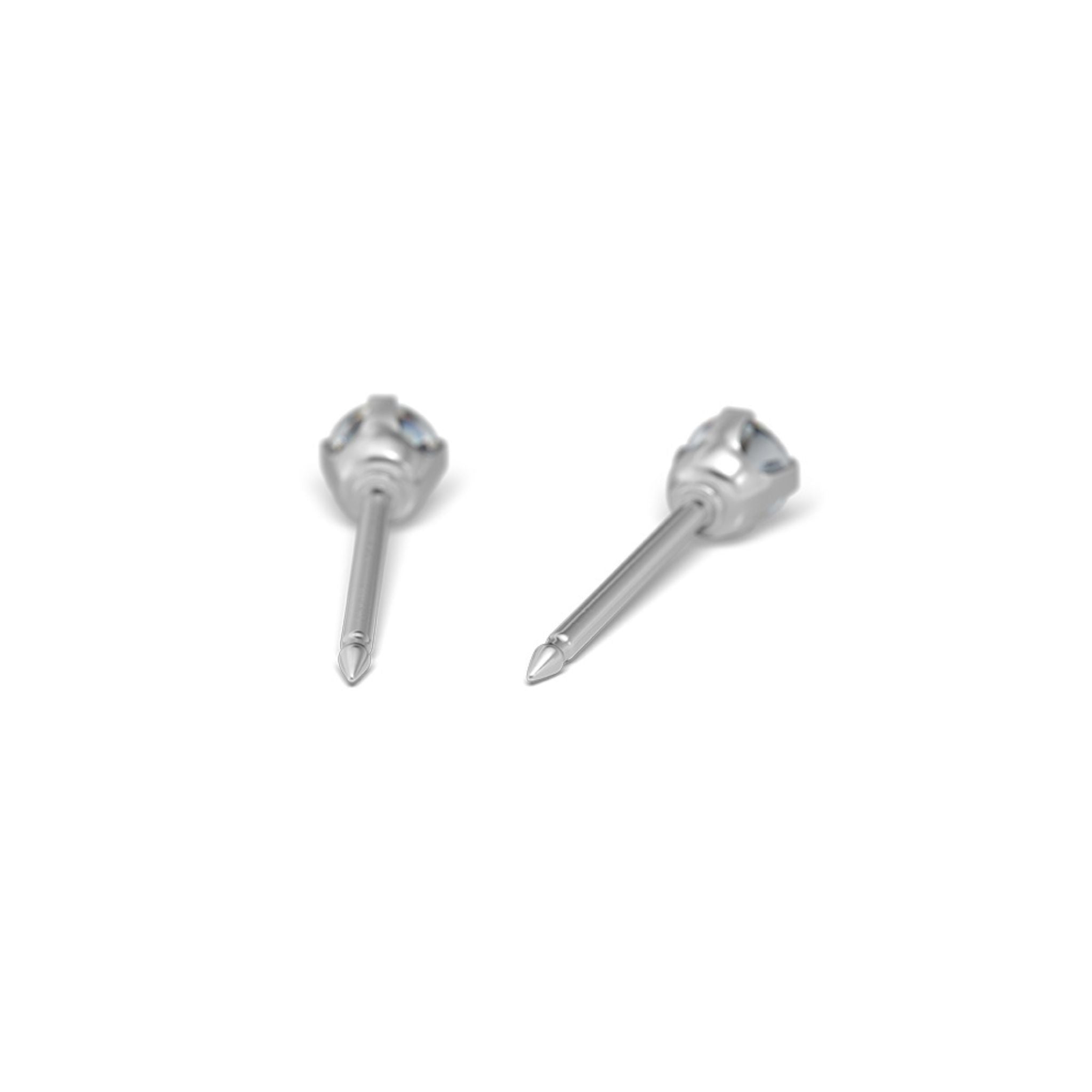 STUDEX auskari 111 - Prong Setting 3mm, Cubic Zirconia, Surgical Stainless Steel