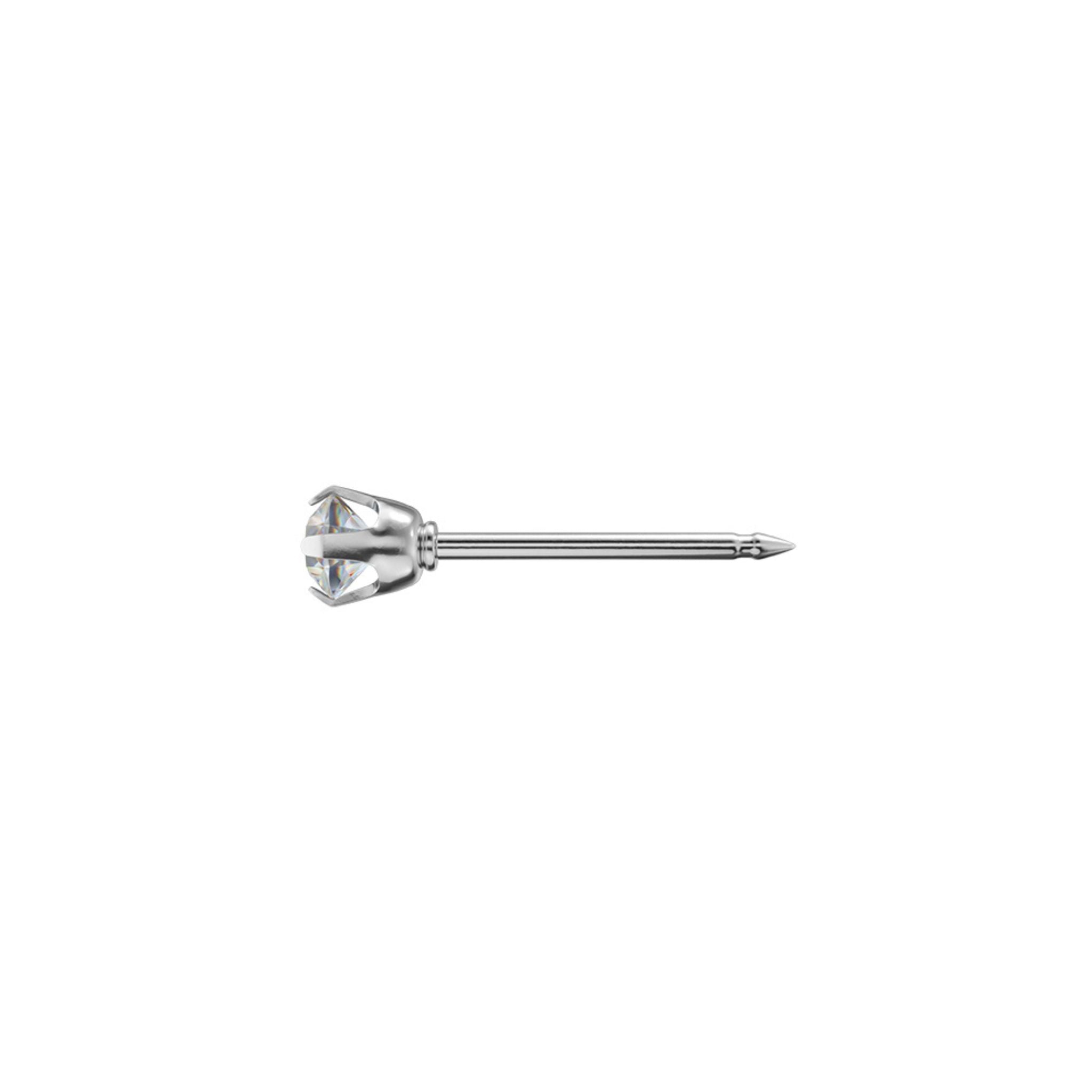STUDEX auskari 111 - Prong Setting 3mm, Cubic Zirconia, Surgical Stainless Steel