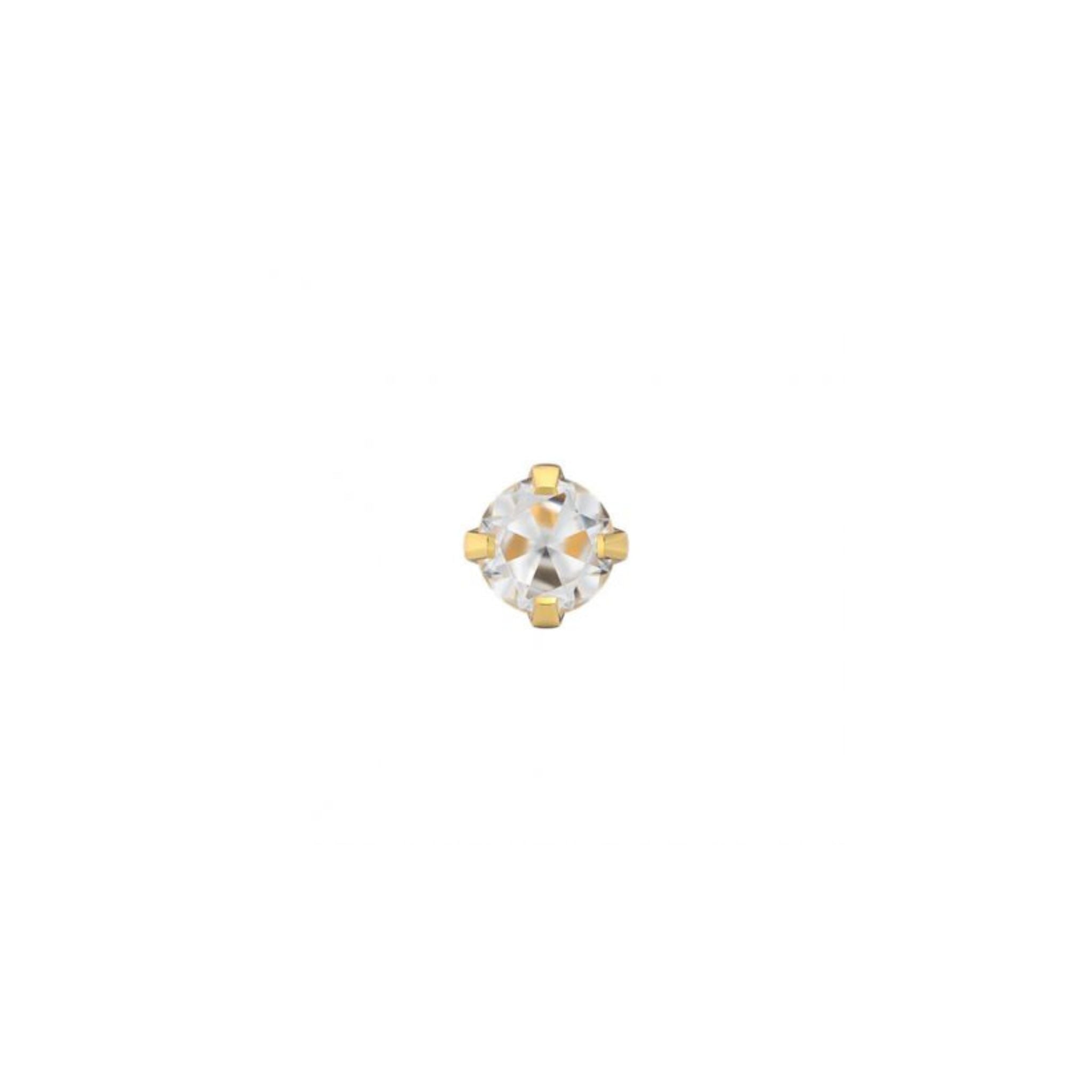 STUDEX 112 - Prong Setting, 4mm, Cubic Zirconia, Gold Plated