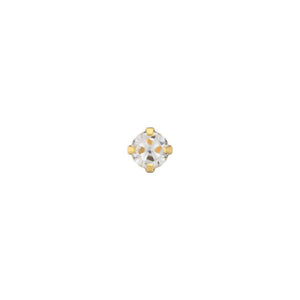 STUDEX 112 - Prong Setting, 4mm, Cubic Zirconia, Gold Plated