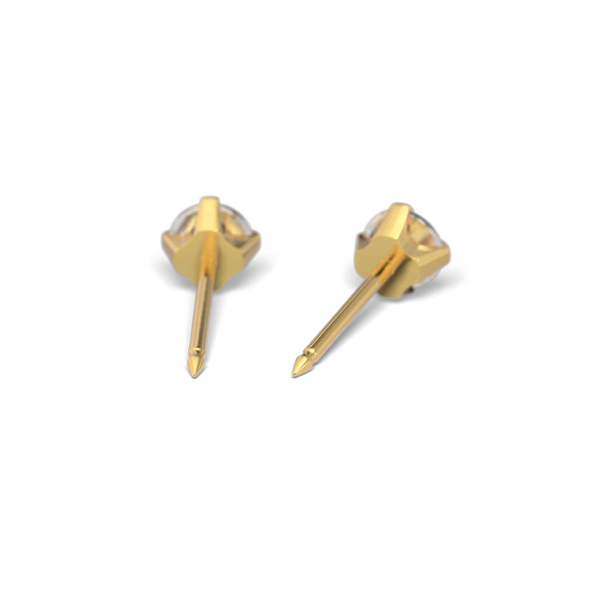 STUDEX 112 - Prong Setting, 4mm, Cubic Zirconia, Gold Plated