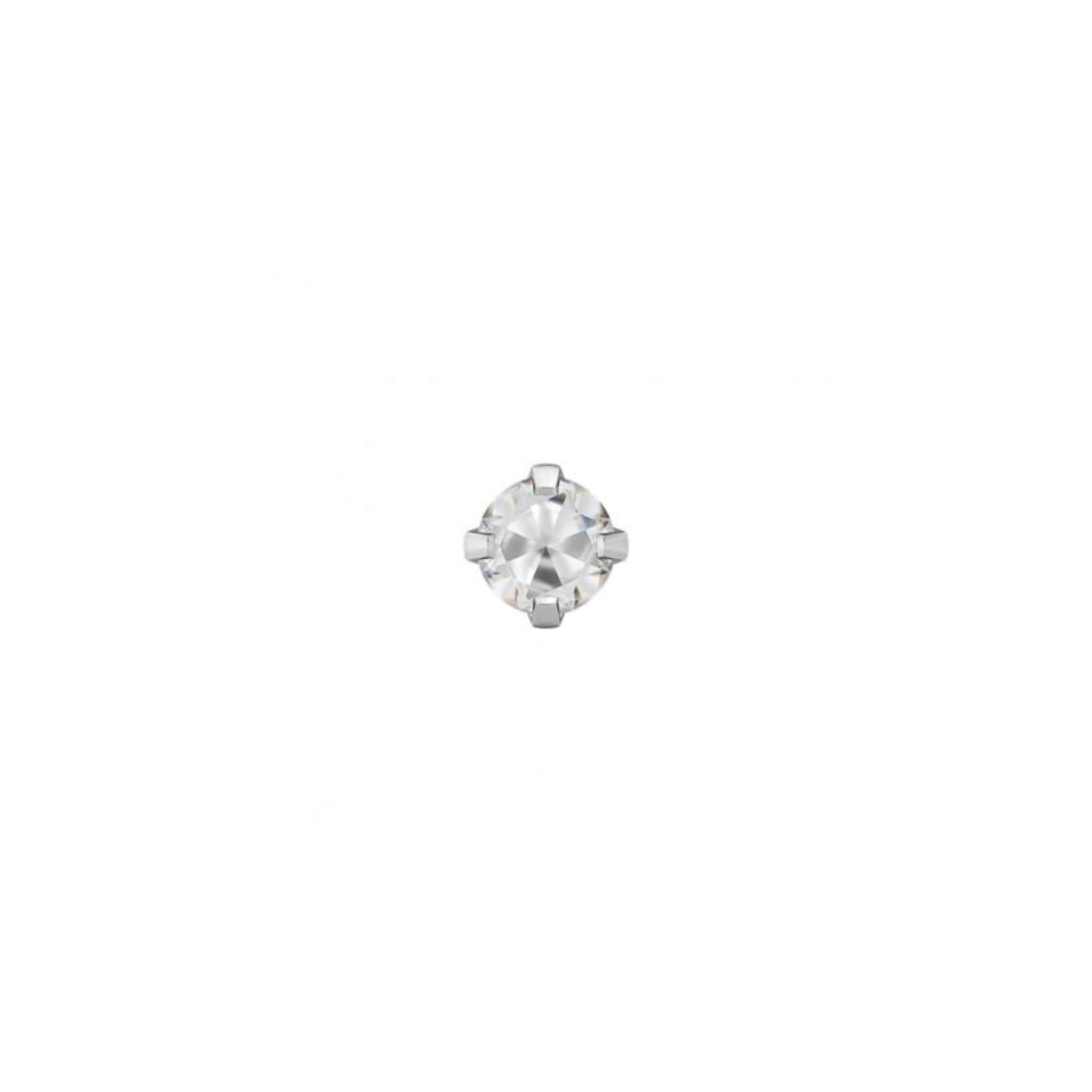 STUDEX 113 - Prong Setting 4mm, Cubic Zirconia, Surgical Stainless Steel