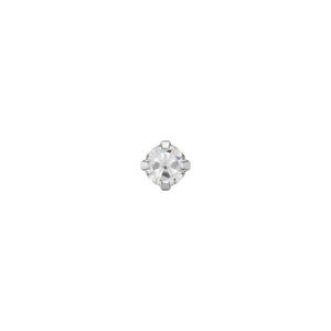STUDEX 113 - Prong Setting 4mm, Cubic Zirconia, Surgical Stainless Steel