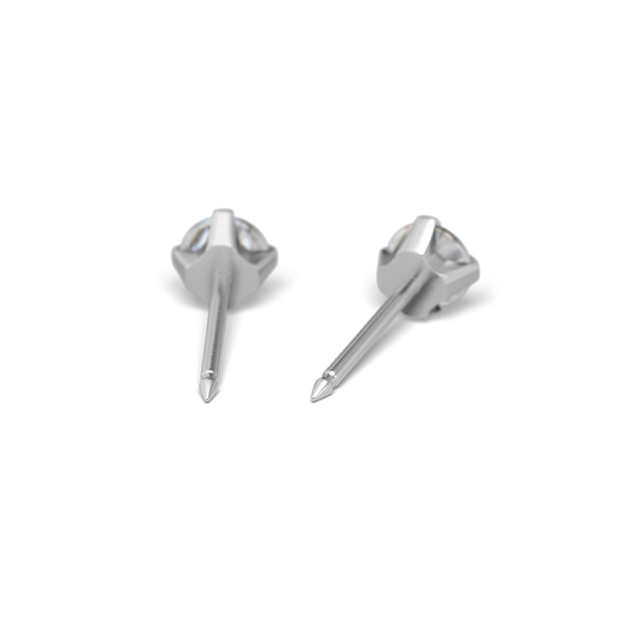STUDEX 113 - Prong Setting 4mm, Cubic Zirconia, Surgical Stainless Steel