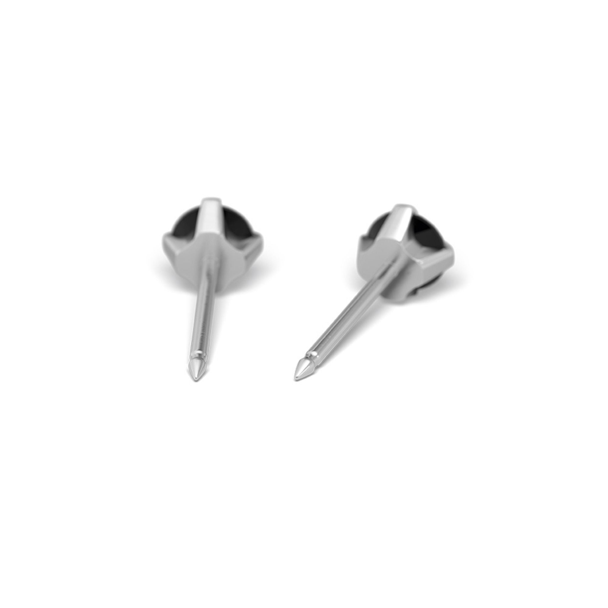 STUDEX 114 auskari - Prong Setting 4mm, melns kubiskais cirkonijs, niķeli nesaturošs medicīniskais metāls
