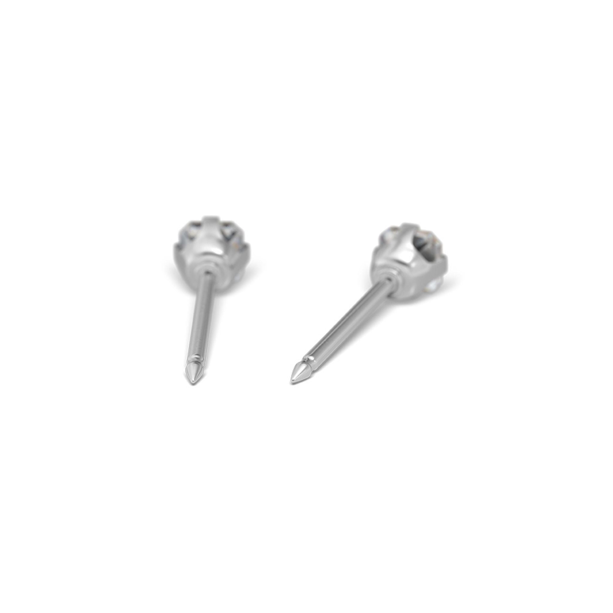 STUDEX auskari 116 - Prong Setting 3x3mm, kubiskais cirkonijs, Surgical Stainless Steel, princešu dizains