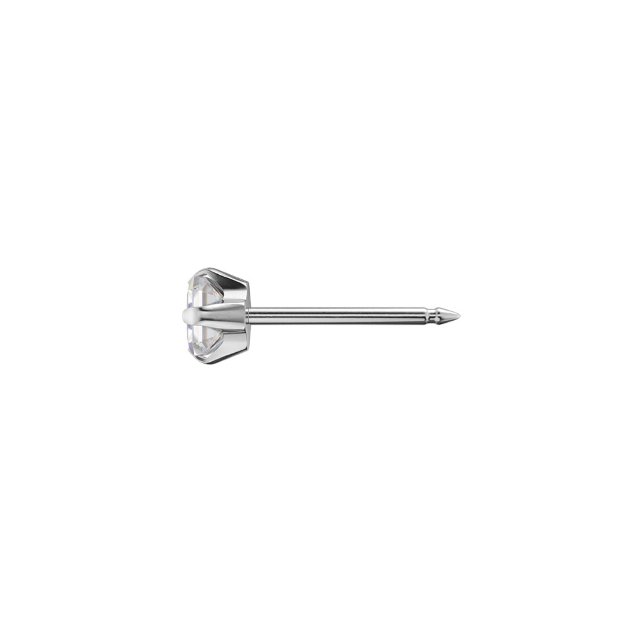 STUDEX auskari 118 - Prong Setting 4x4mm, kubiskais cirkonijs, Surgical Stainless Steel, princešu dizains