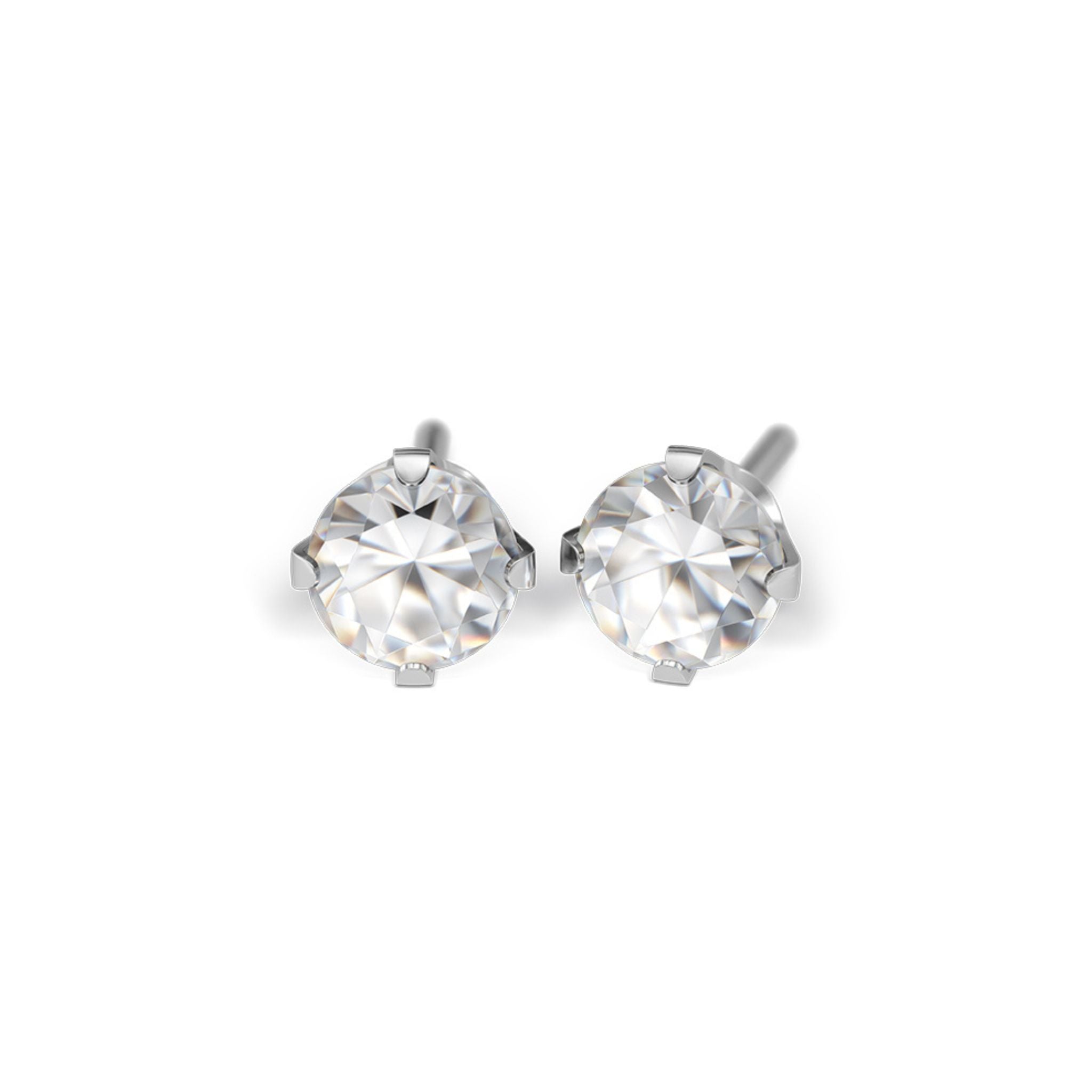 STUDEX auskari 123 - Prong Setting 5mm, kubiskais cirkonijs, Surgical Stainless Steel