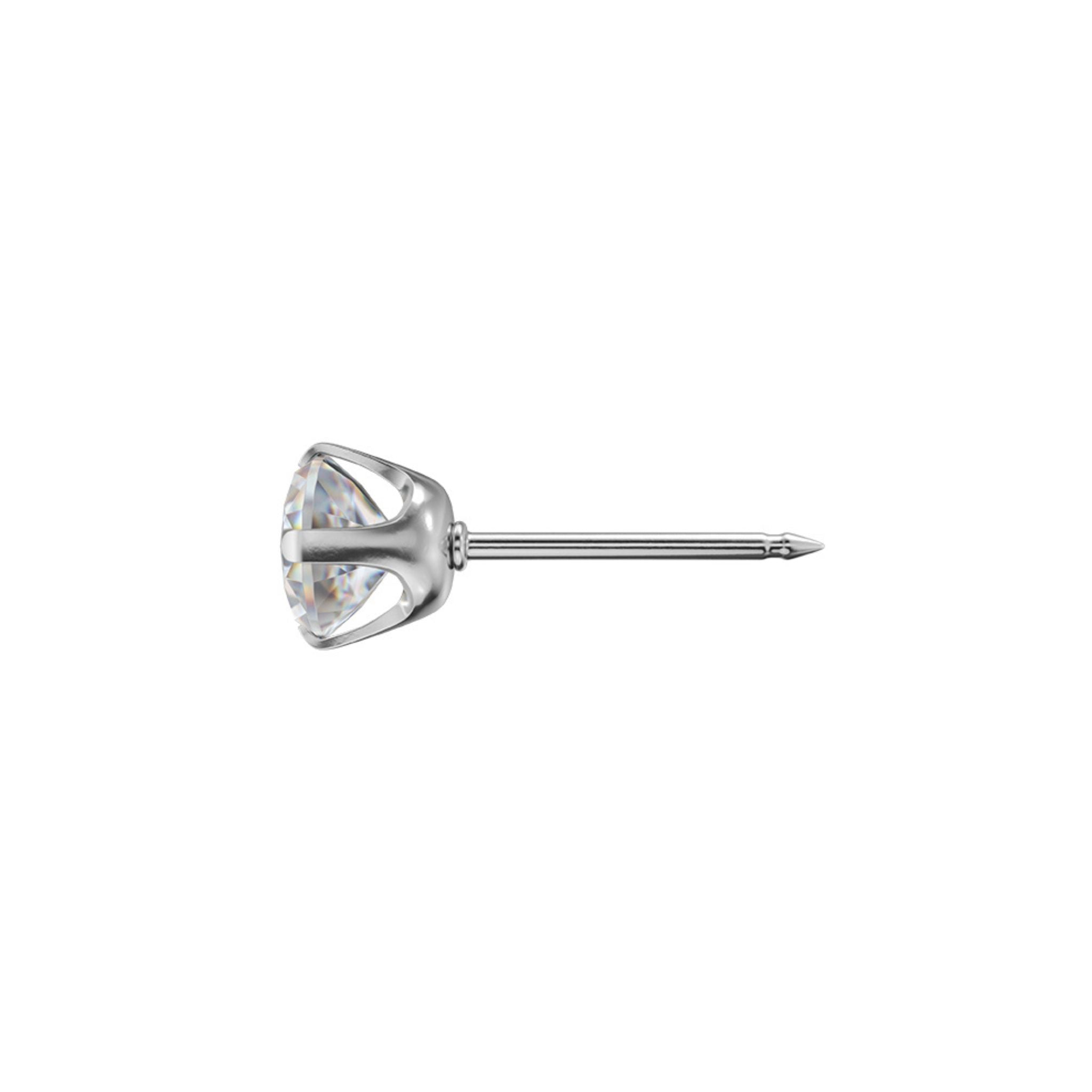 STUDEX auskari 123 - Prong Setting 5mm, kubiskais cirkonijs, Surgical Stainless Steel