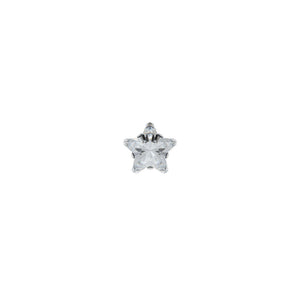 STUDEX 127 - Prong Setting, Cubic Zirconia Star cut, Surgical Stainless Steel, 5mm