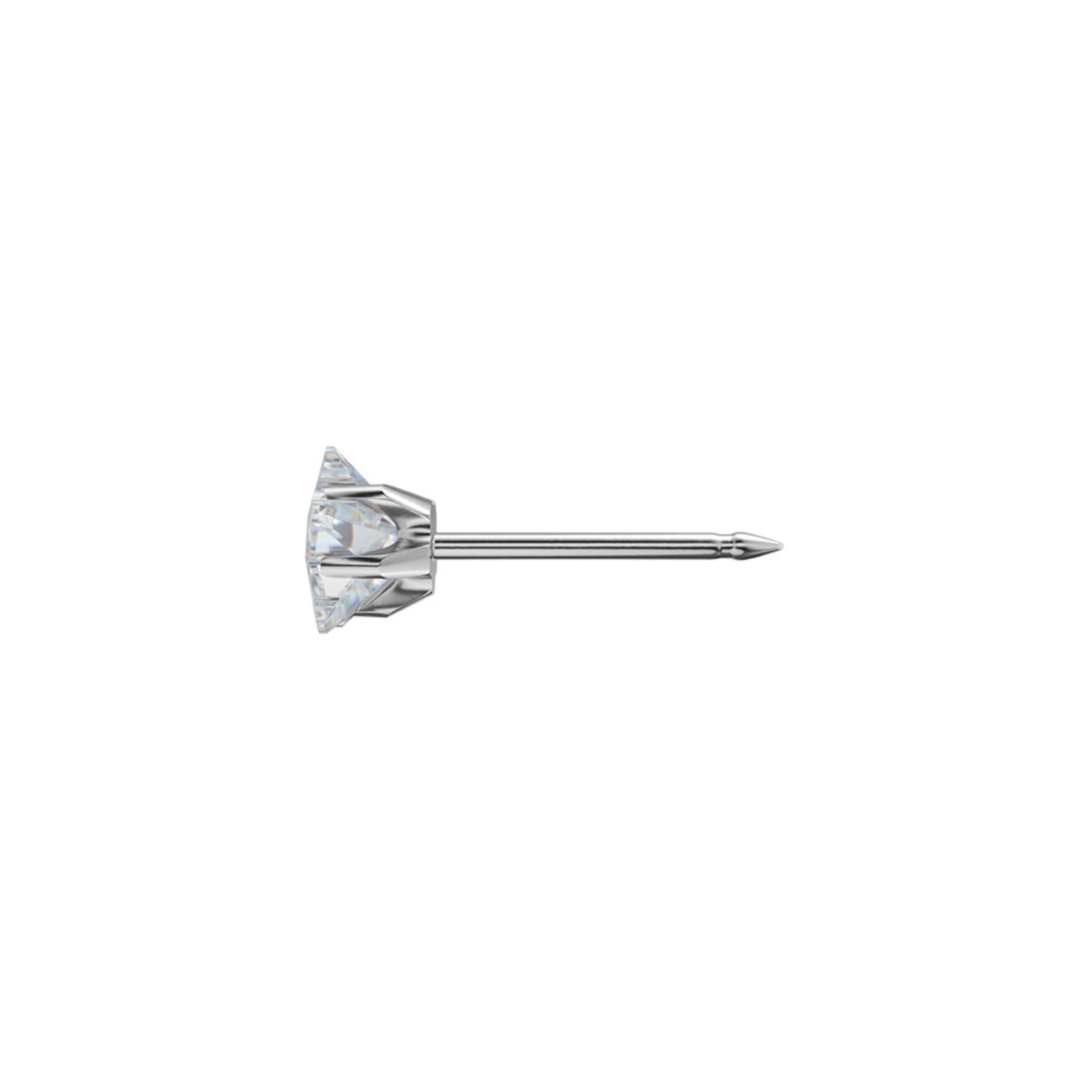 STUDEX 127 - Prong Setting, Cubic Zirconia Star cut, Surgical Stainless Steel, 5mm
