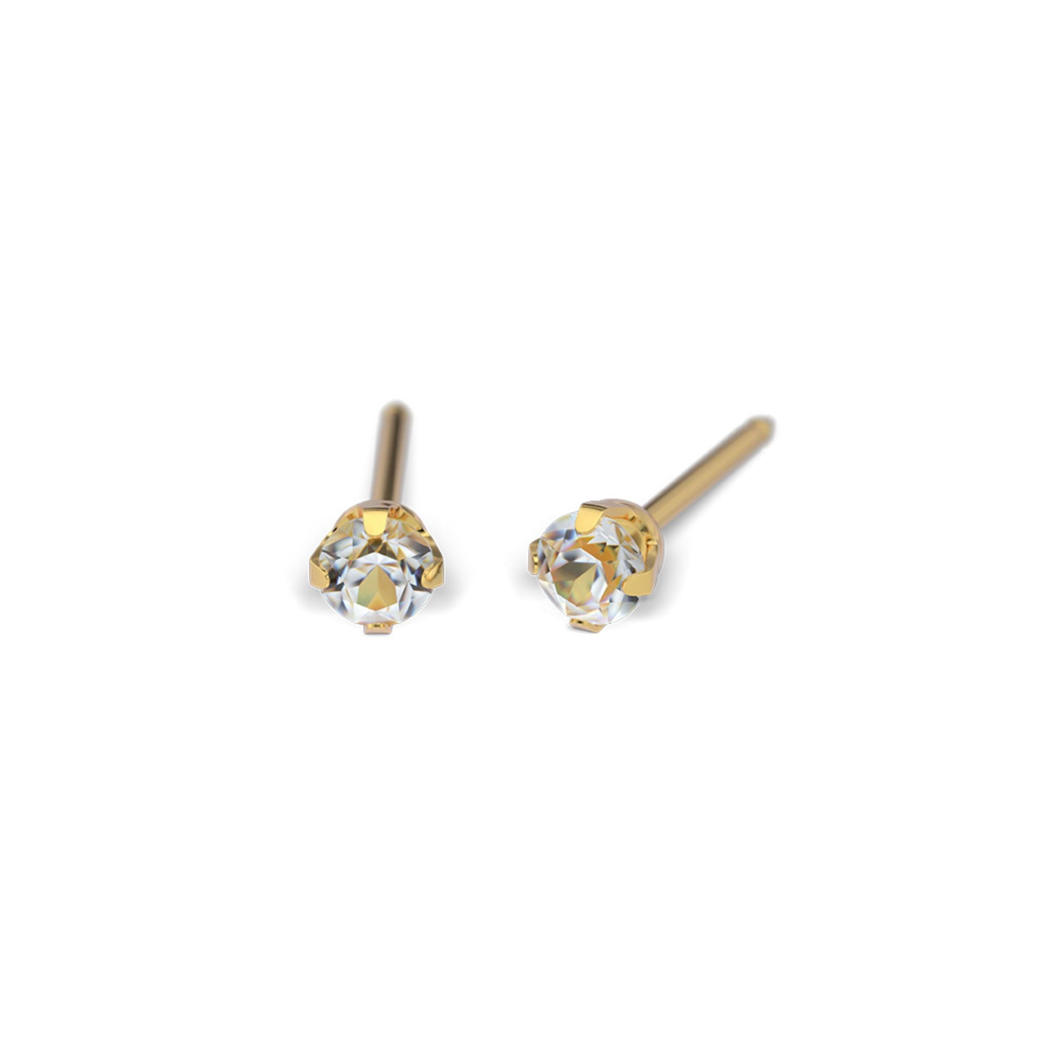 STUDEX 131 - Prong Setting 3mm, aprīļa kristāls, apzeltīts 24K