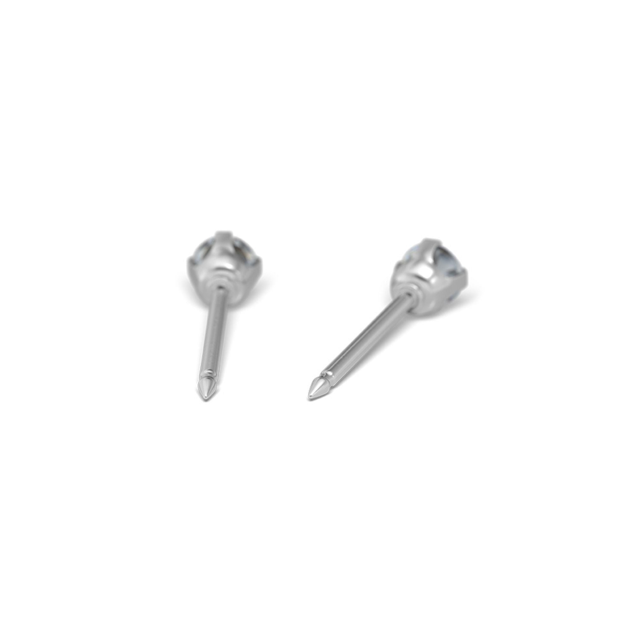 STUDEX auskari 132 - Prong Setting 3mm, Aprīļa kristāls, Surgical Stainless Steel