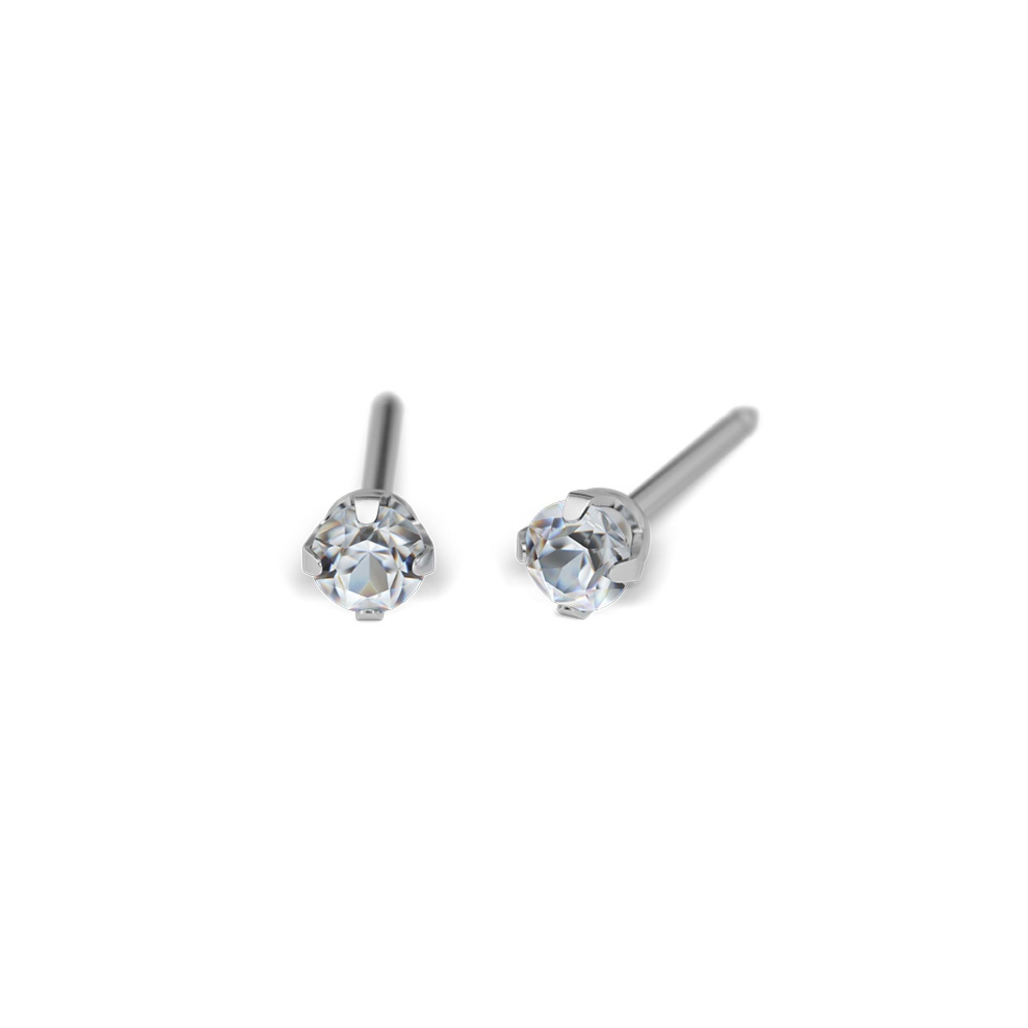 STUDEX auskari 132 - Prong Setting 3mm, Aprīļa kristāls, Surgical Stainless Steel