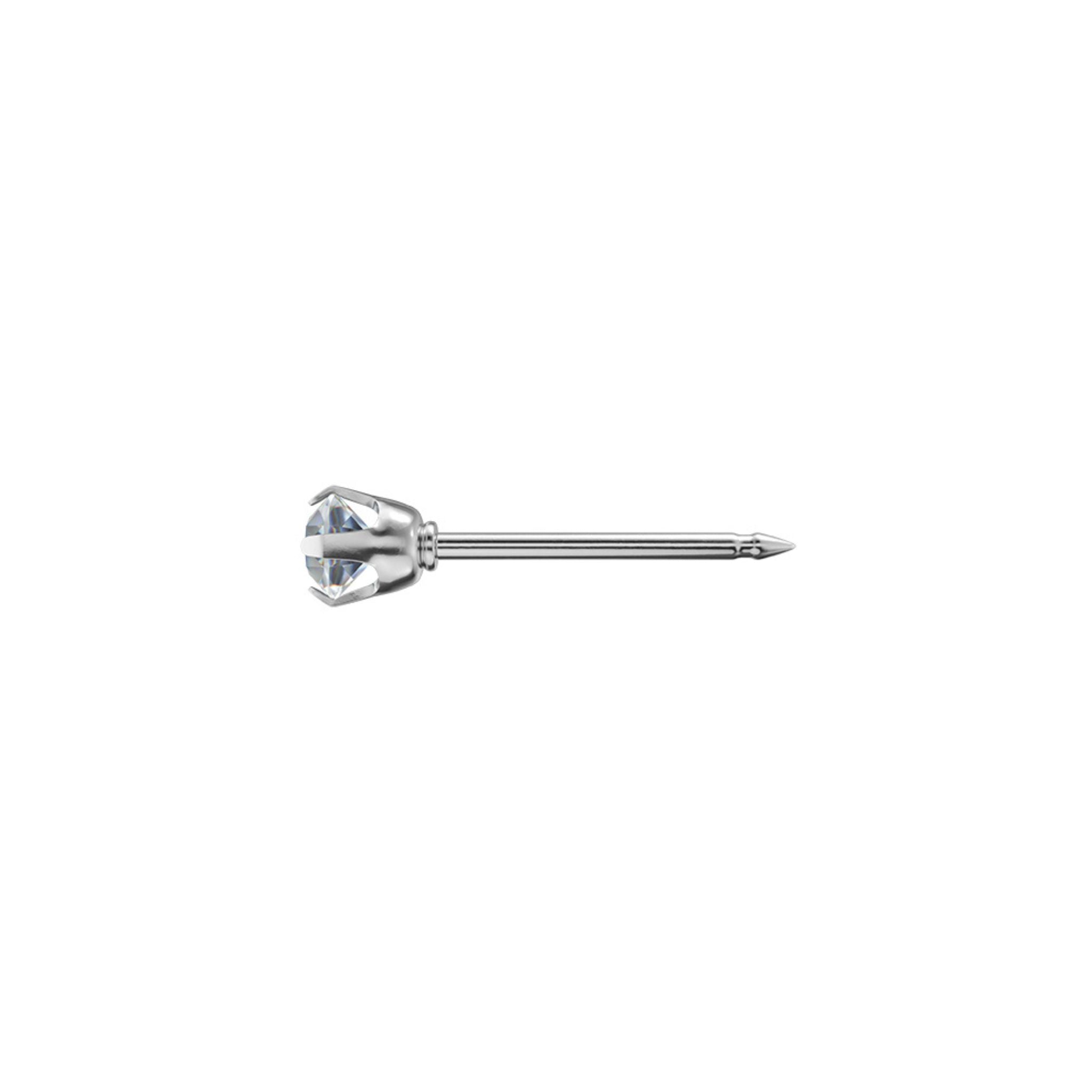STUDEX auskari 132 - Prong Setting 3mm, Aprīļa kristāls, Surgical Stainless Steel