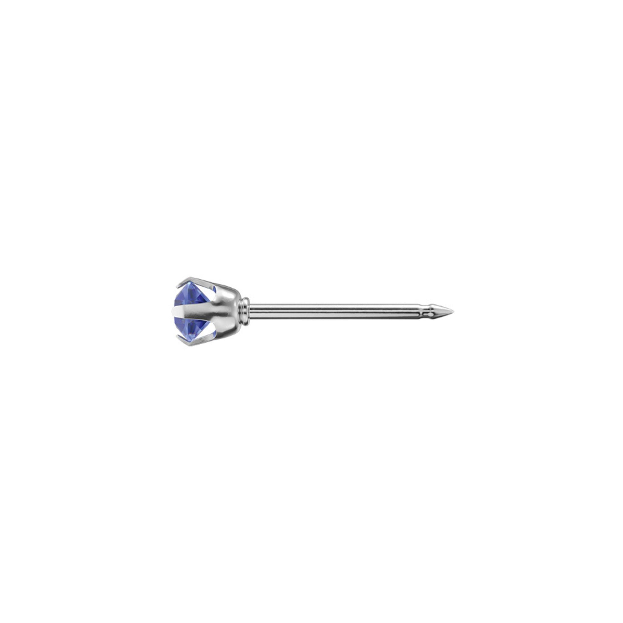 STUDEX auskari 135 - Prong Setting 3mm, septembra safīrs, Surgical Stainless Steel