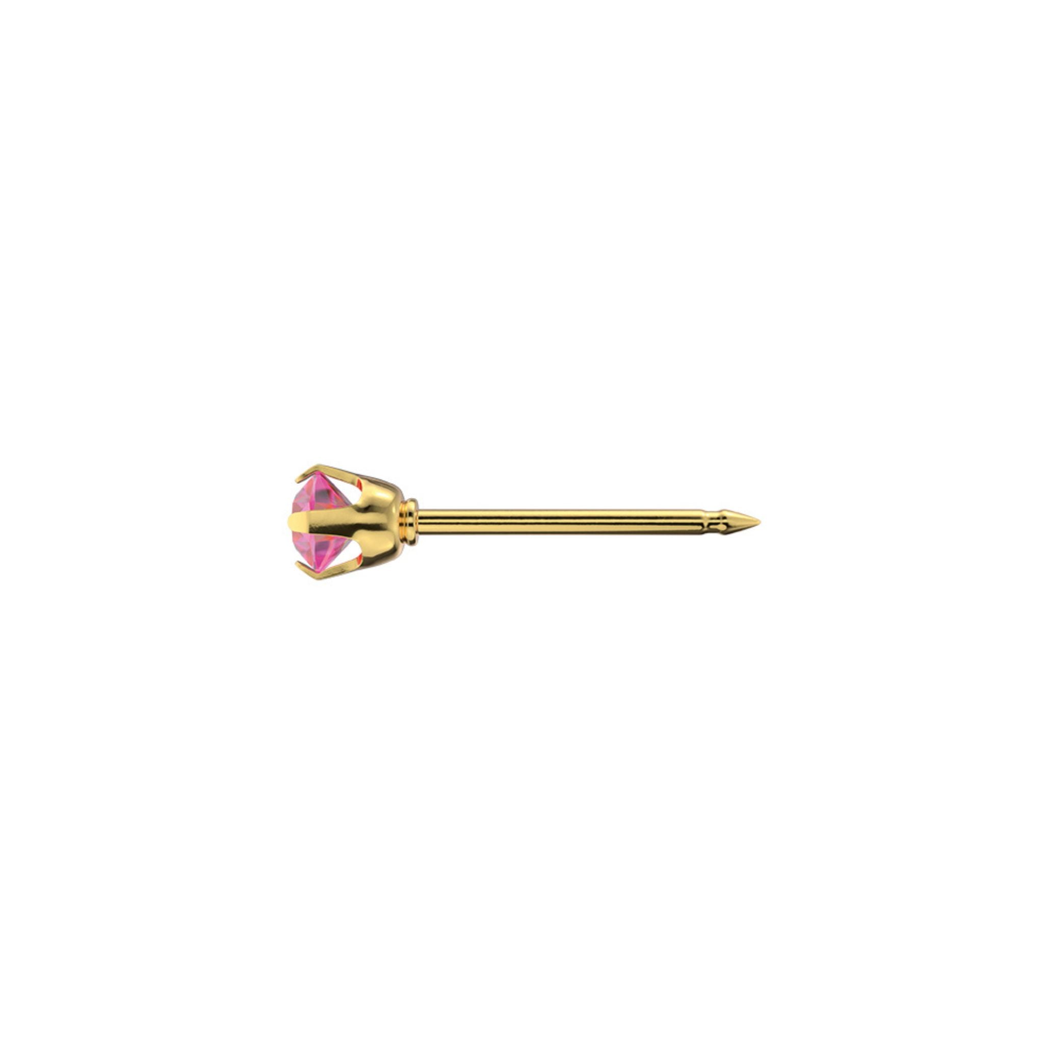 STUDEX 136 - Prong Setting 3mm, October Rose, Gold Plated