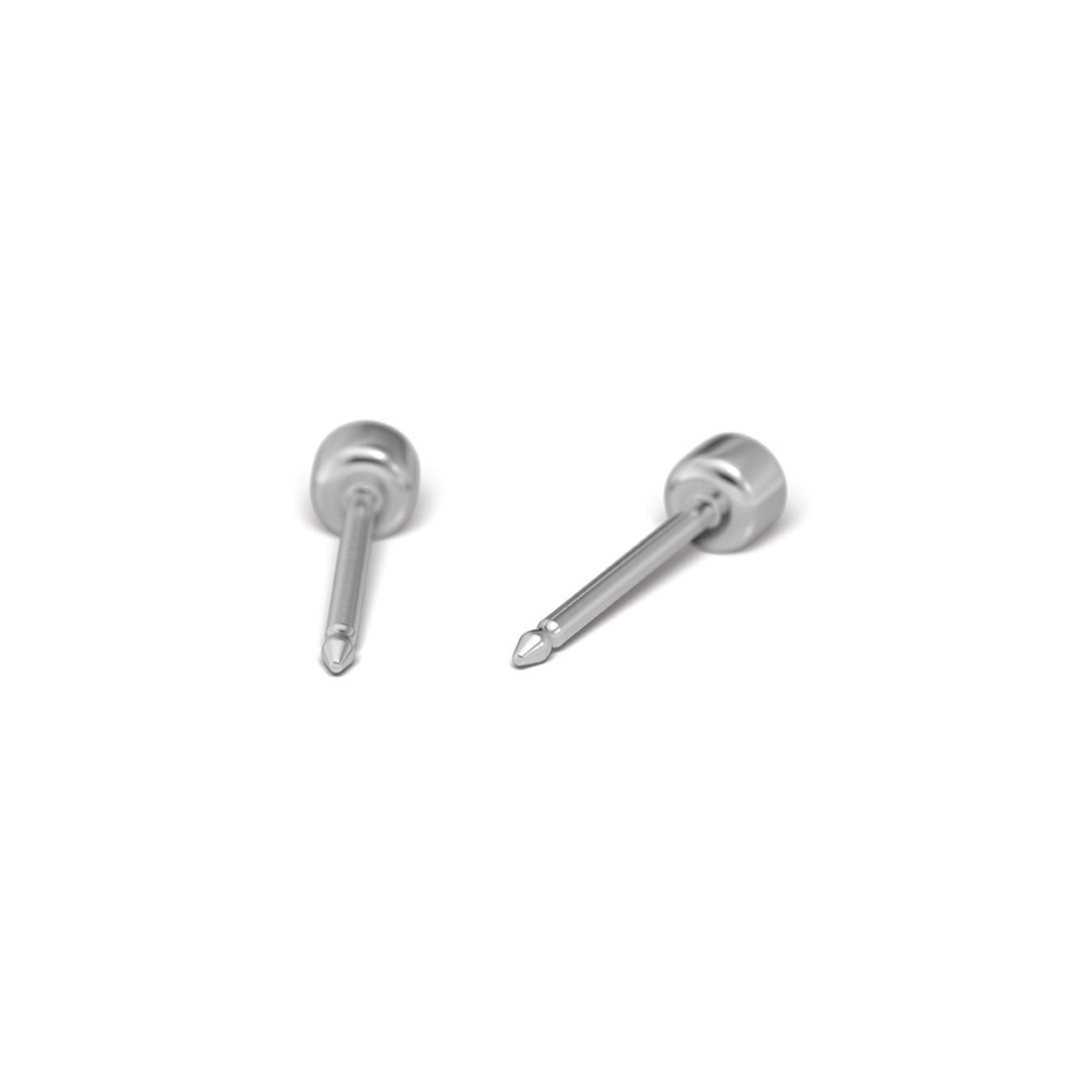 STUDEX 140 - Bazel 2mm, April Crystal, Surgical Stainless Steel