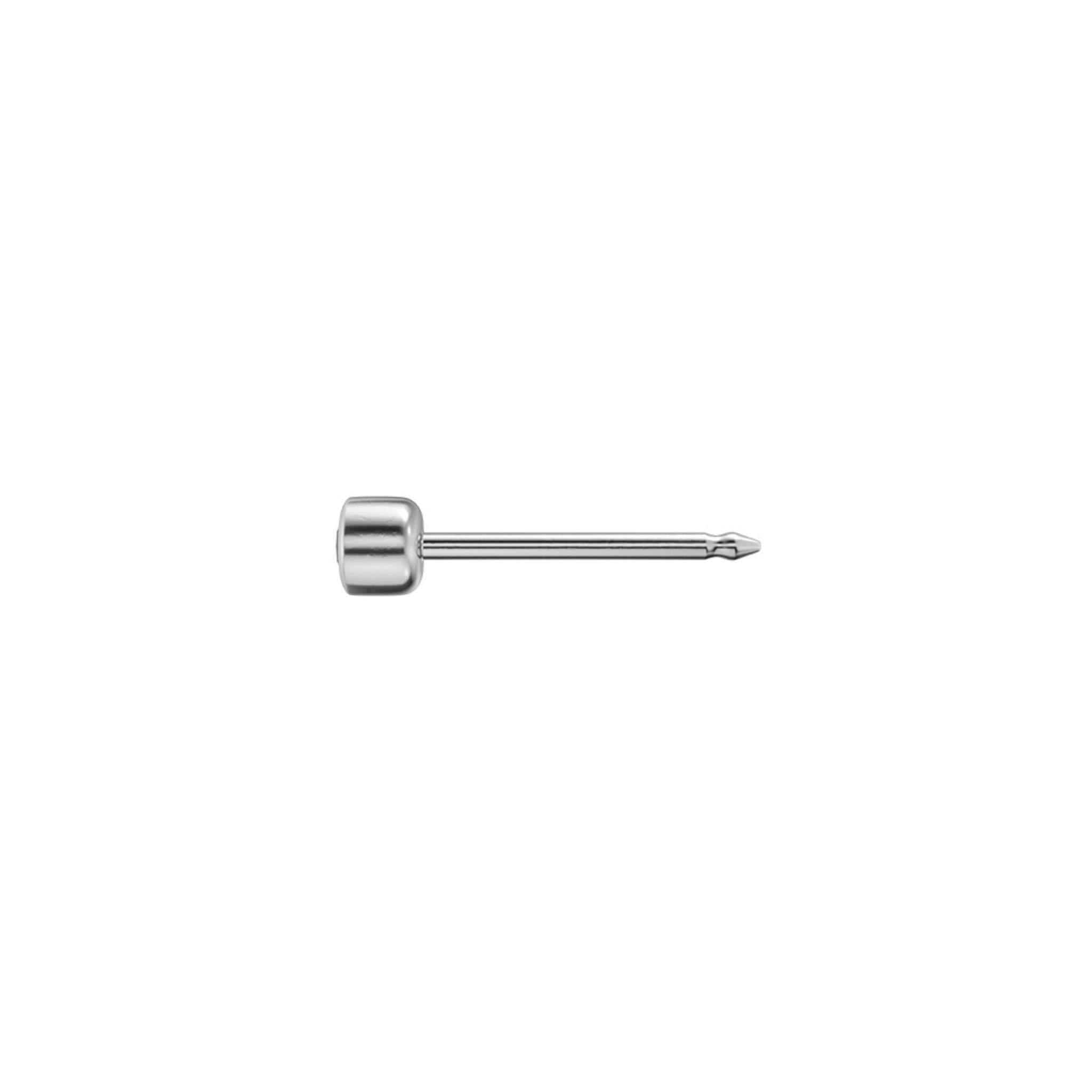 STUDEX 140 - Bazel 2mm, April Crystal, Surgical Stainless Steel