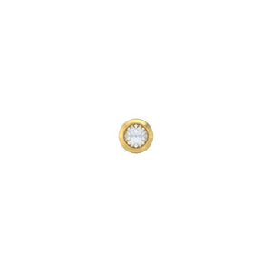 STUDEX auskari 141 - Bazel 3mm, April Crystal, Gold Plated