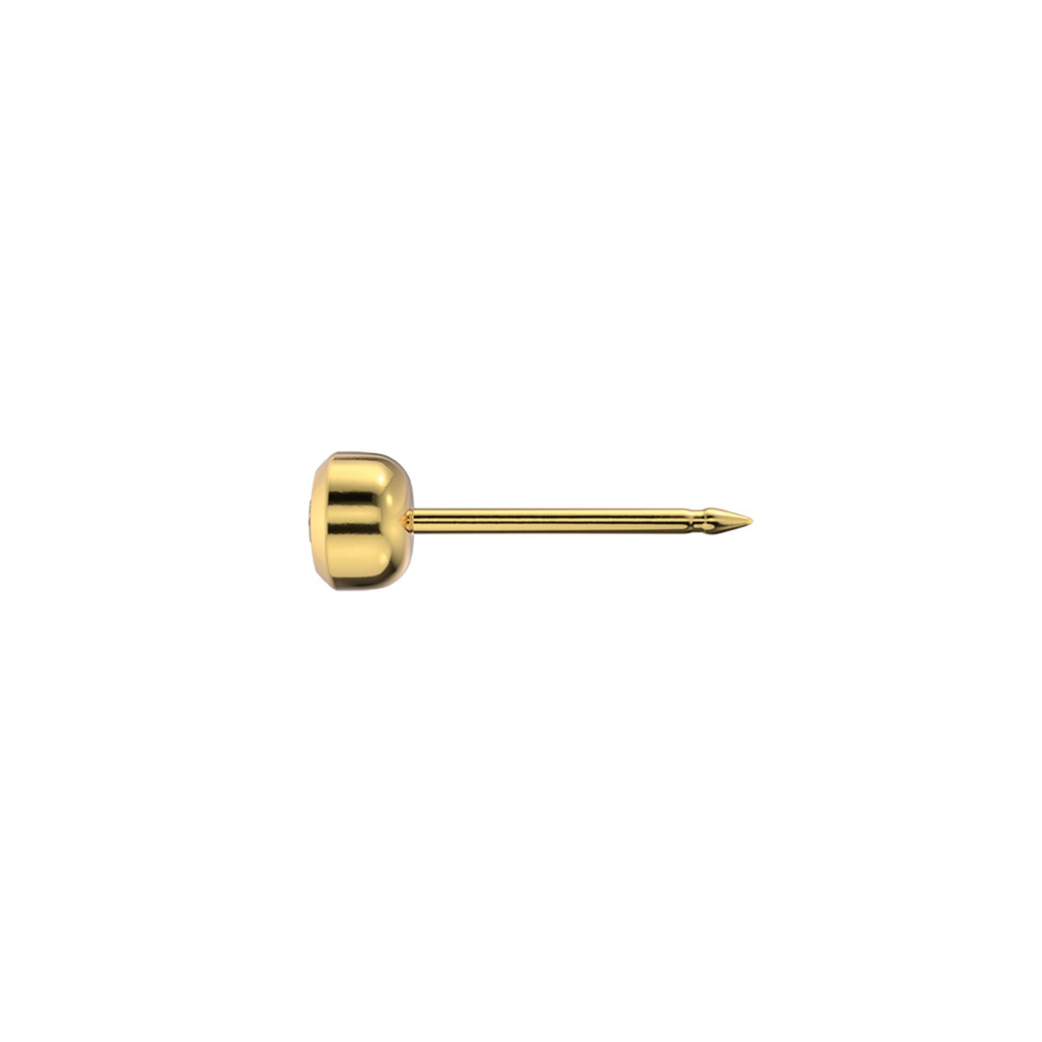STUDEX auskari 141 - Bazel 3mm, April Crystal, Gold Plated
