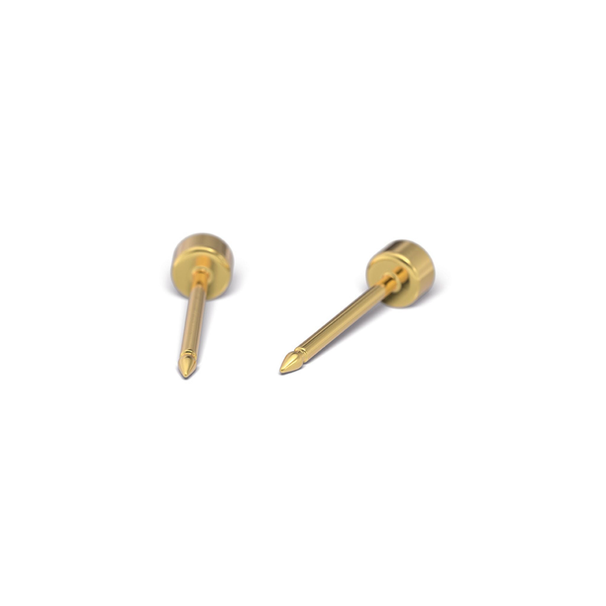 STUDEX auskari 144 - Bazel 2mm, balta pērle, Gold plated