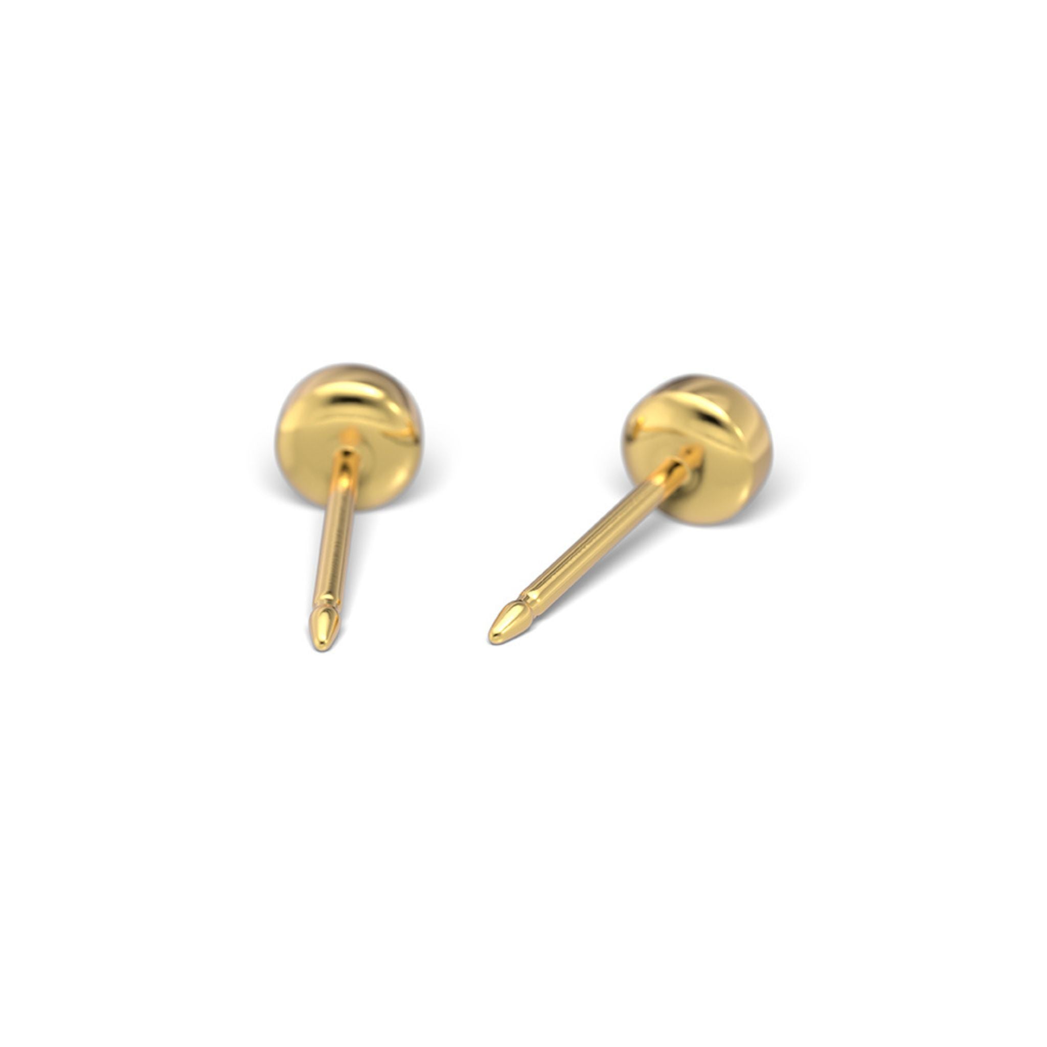 STUDEX auskari 145 - Bazel 3mm, Pearl white, Gold Plated
