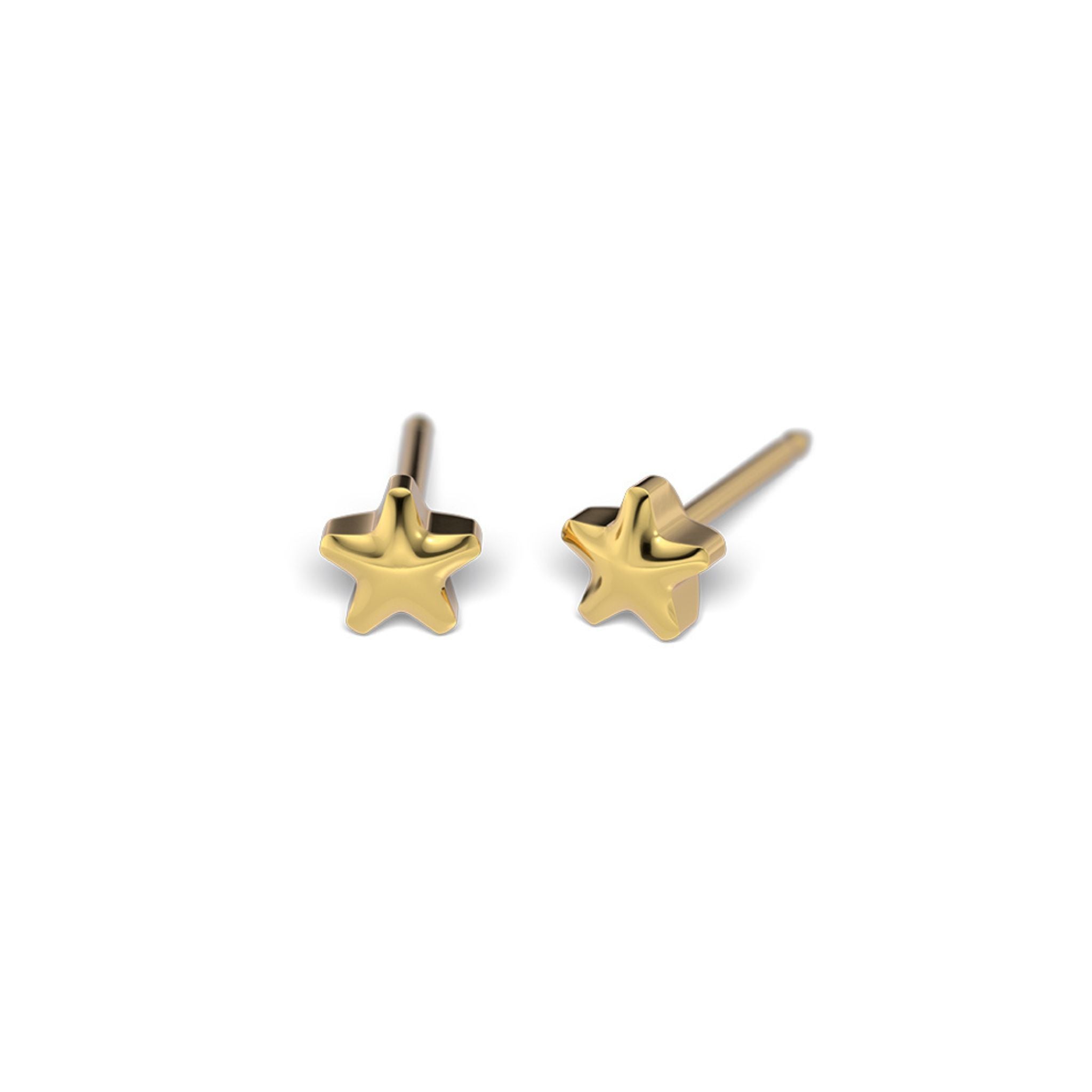 STUDEX auskari 149 - Shape 4mm, Star, zvaigzne, Gold Plated