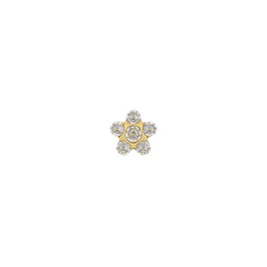STUDEX 153 - Daisy 5mm, April Crystal, Gold Plated, mārpuķīte, aprīļa kristāls