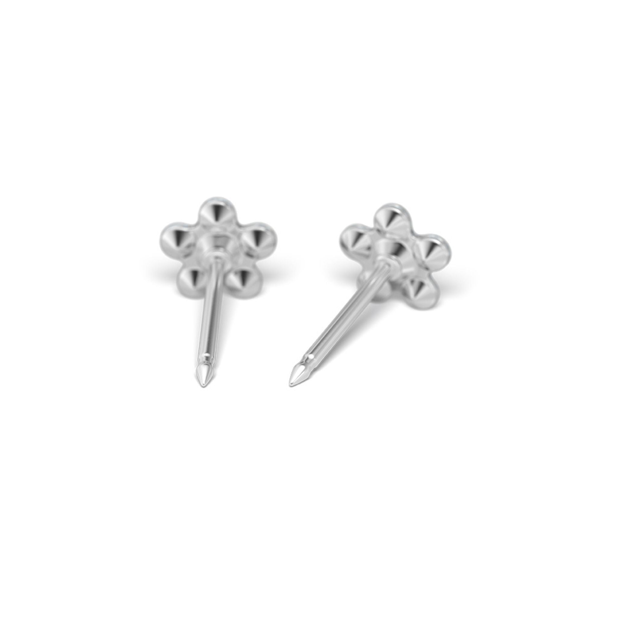 STUDEX 154 - Daisy 5mm, April Crystal, Surgical Stainless Steel, mārpuķīte, aprīļa kristāls