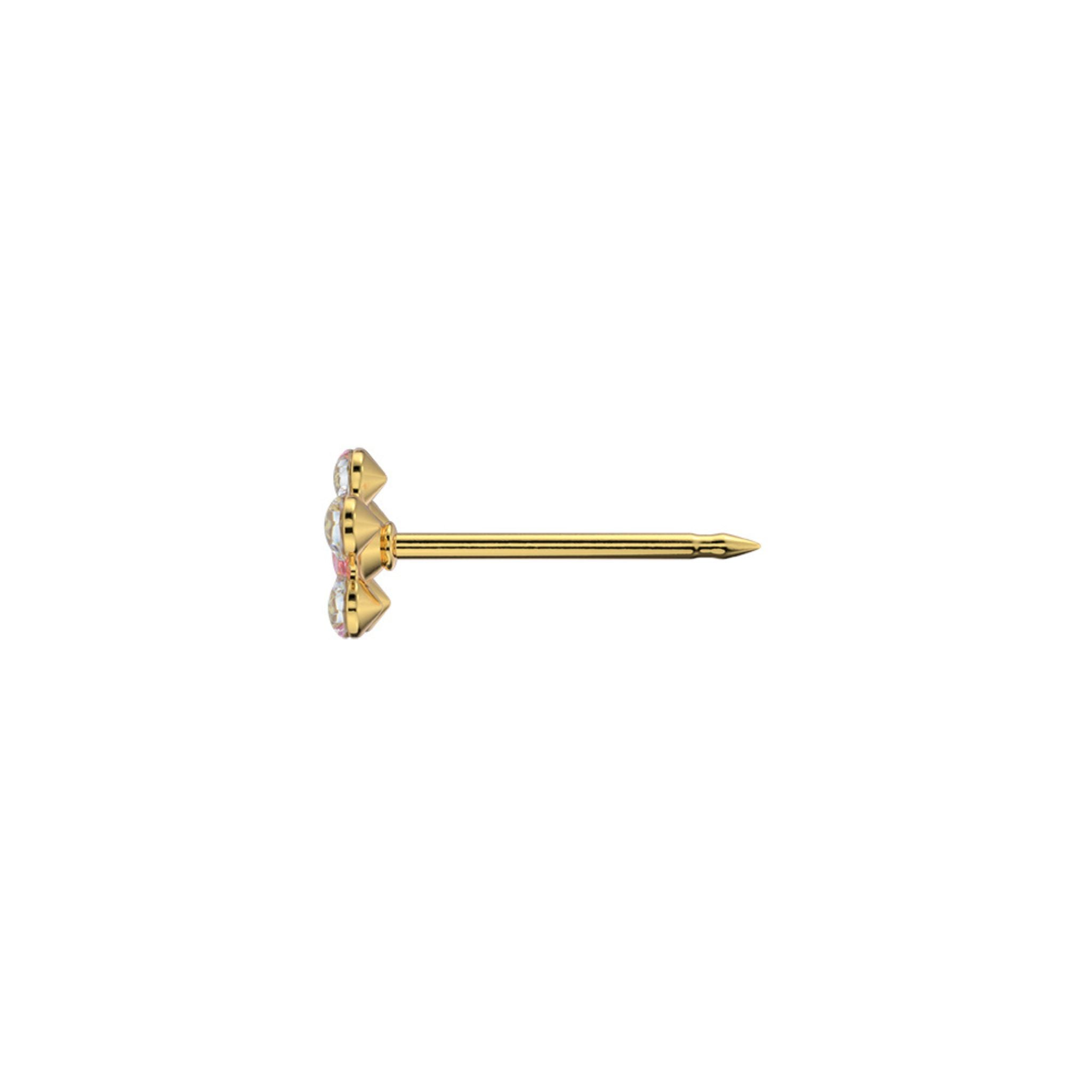 STUDEX auskari 155 - Daisy 5mm, April Crystal & October Rose, Gold Plated