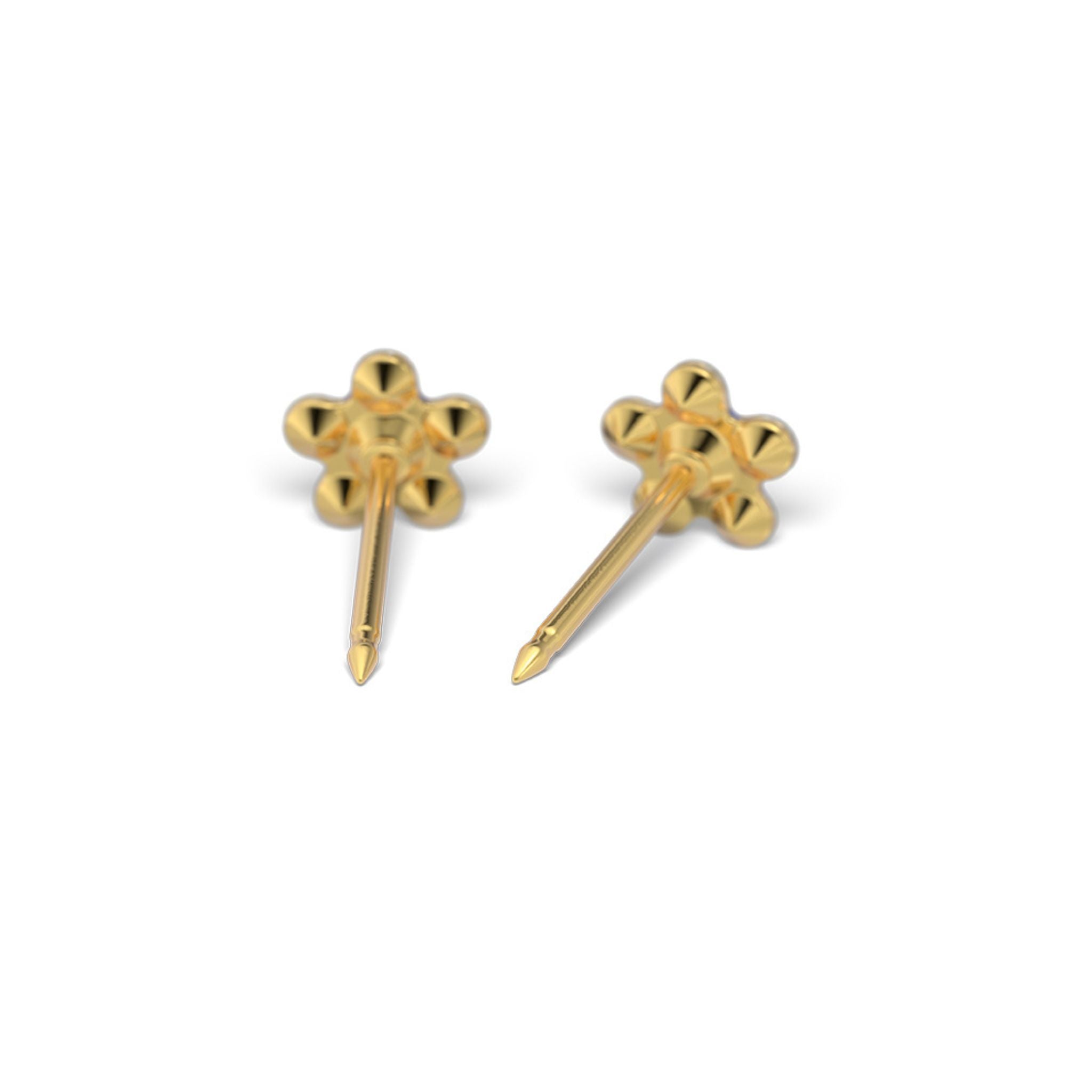 STUDEX auskari 156 - Daisy 5mm, April Crystal & September Sapphire, Gold Plated