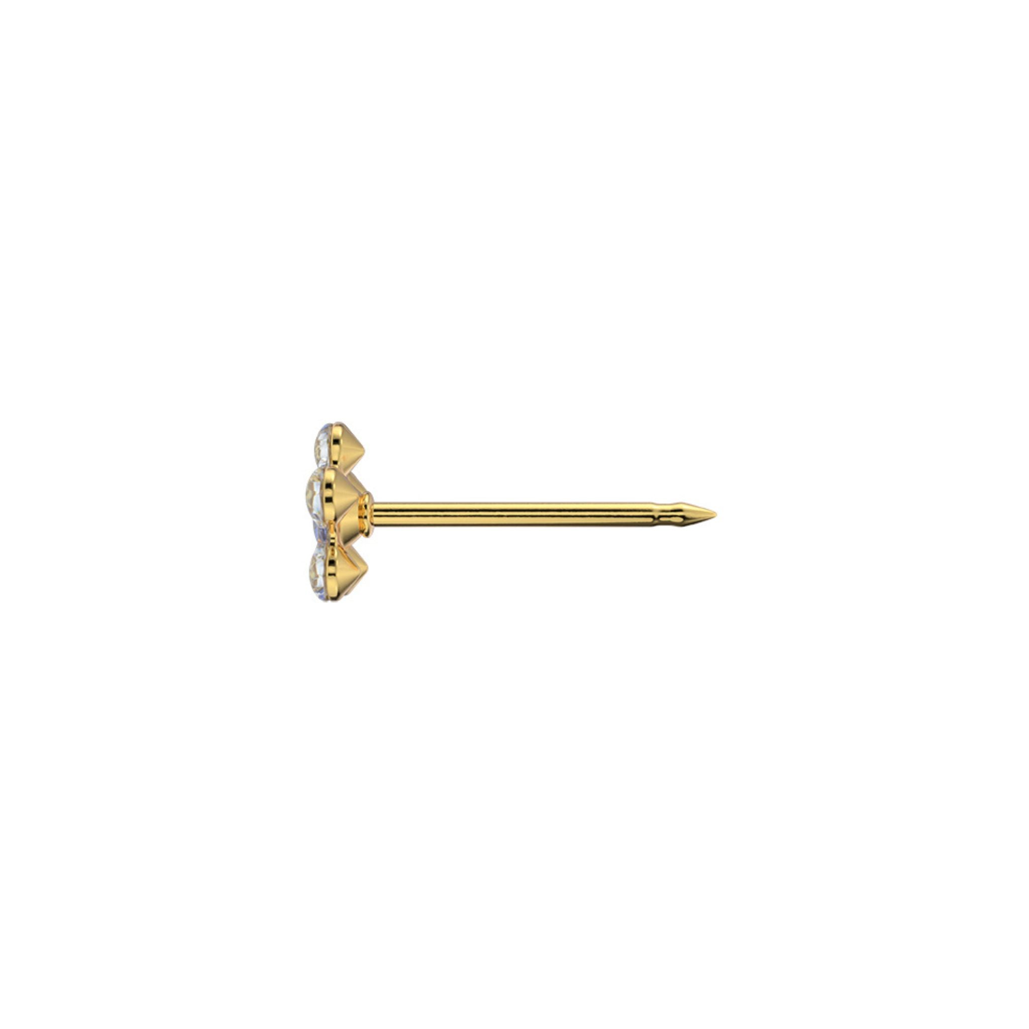 STUDEX auskari 156 - Daisy 5mm, April Crystal & September Sapphire, Gold Plated