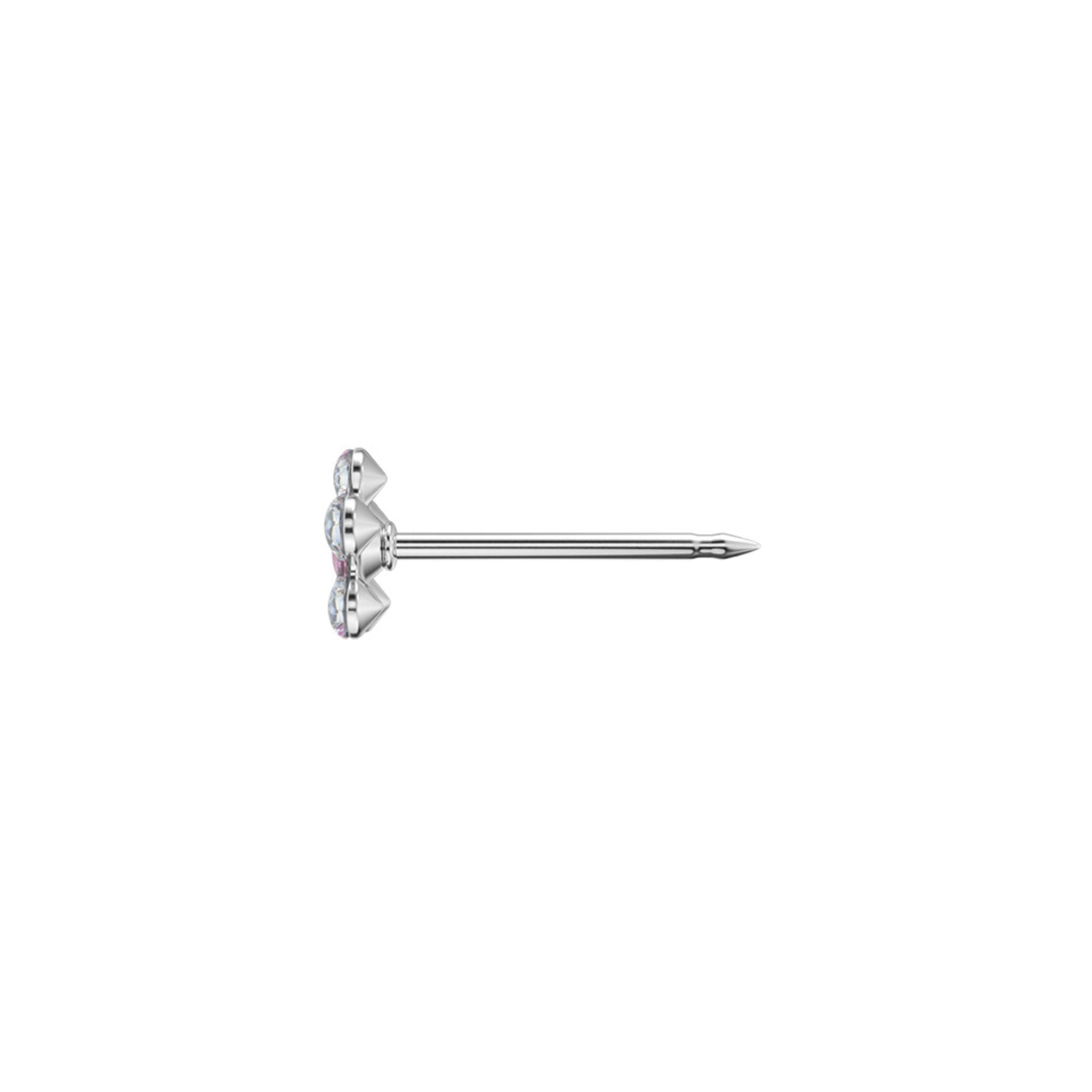 STUDEX auskari 157 - Daisy 5mm, April Crystal & October Rose, Surgical Stainless Steel