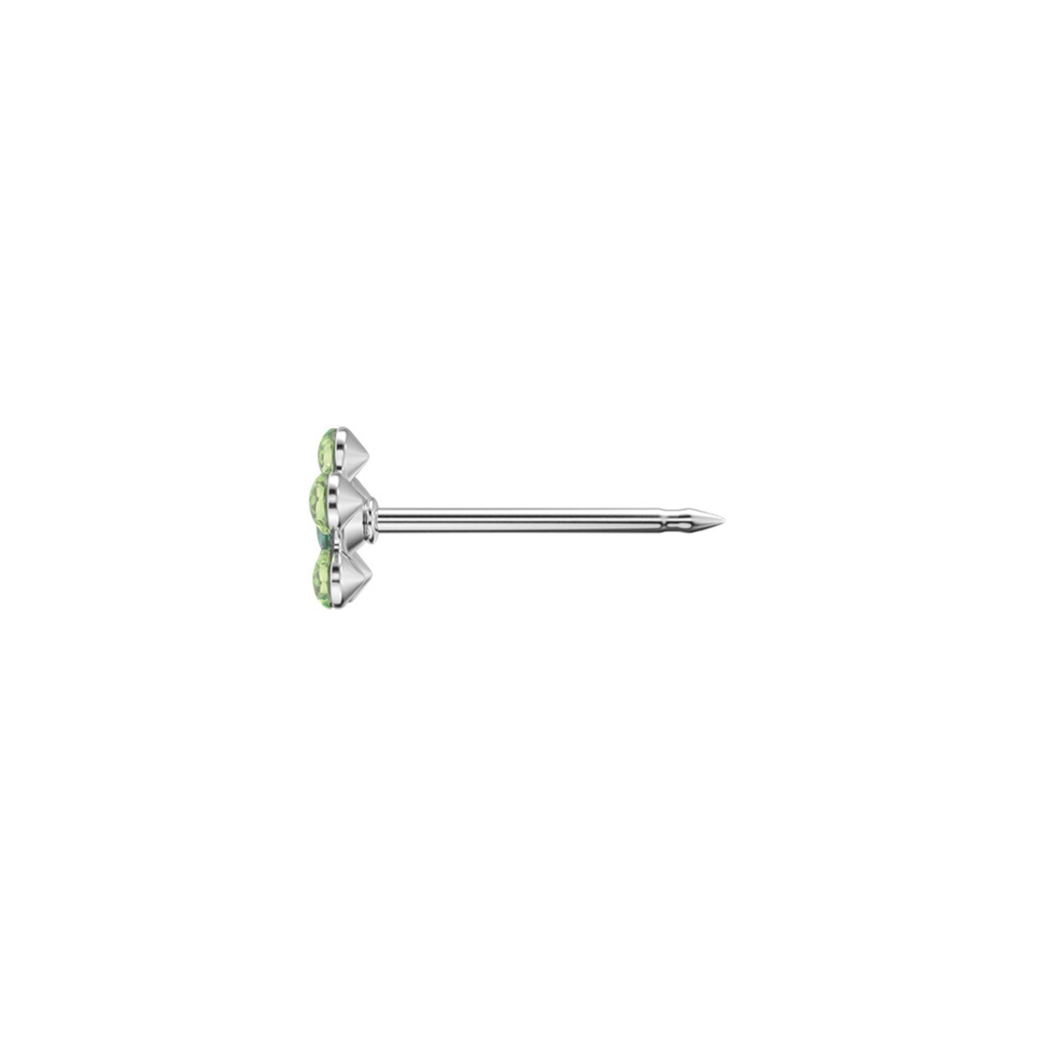 STUDEX auskari 160 - Daisy 5mm, August Peridot & May Emerald, Surgical Stainless Steel, smaragds, peridots