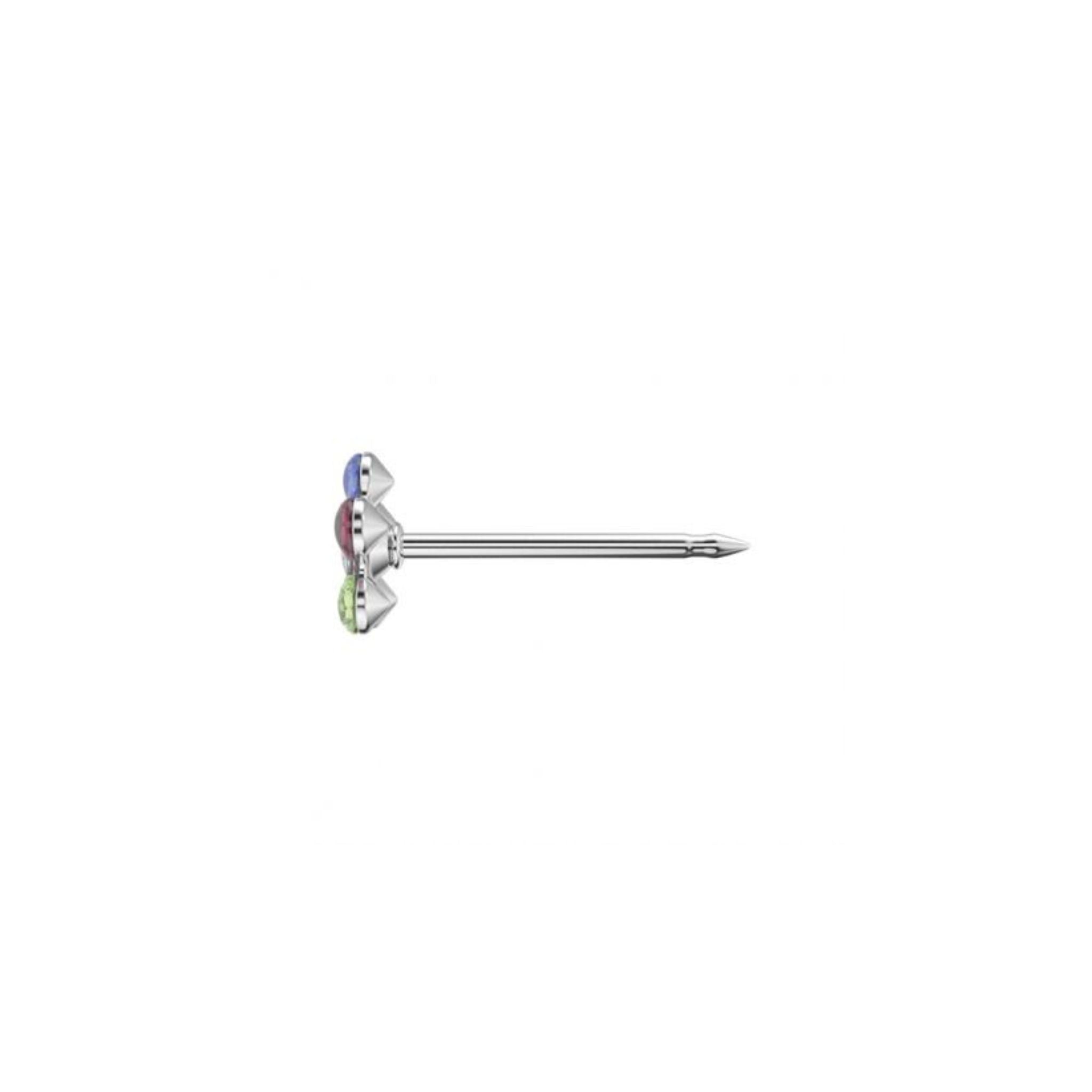 STUDEX auskari 163 - Daisy 5mm, Rainbow & April Crystal, Surgical Stainless Steel