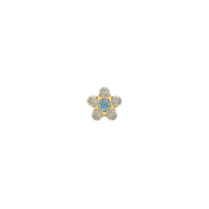 STUDEX 164 - Daisy 5mm, AB Crystal & March Aquamarine, Gold Plated