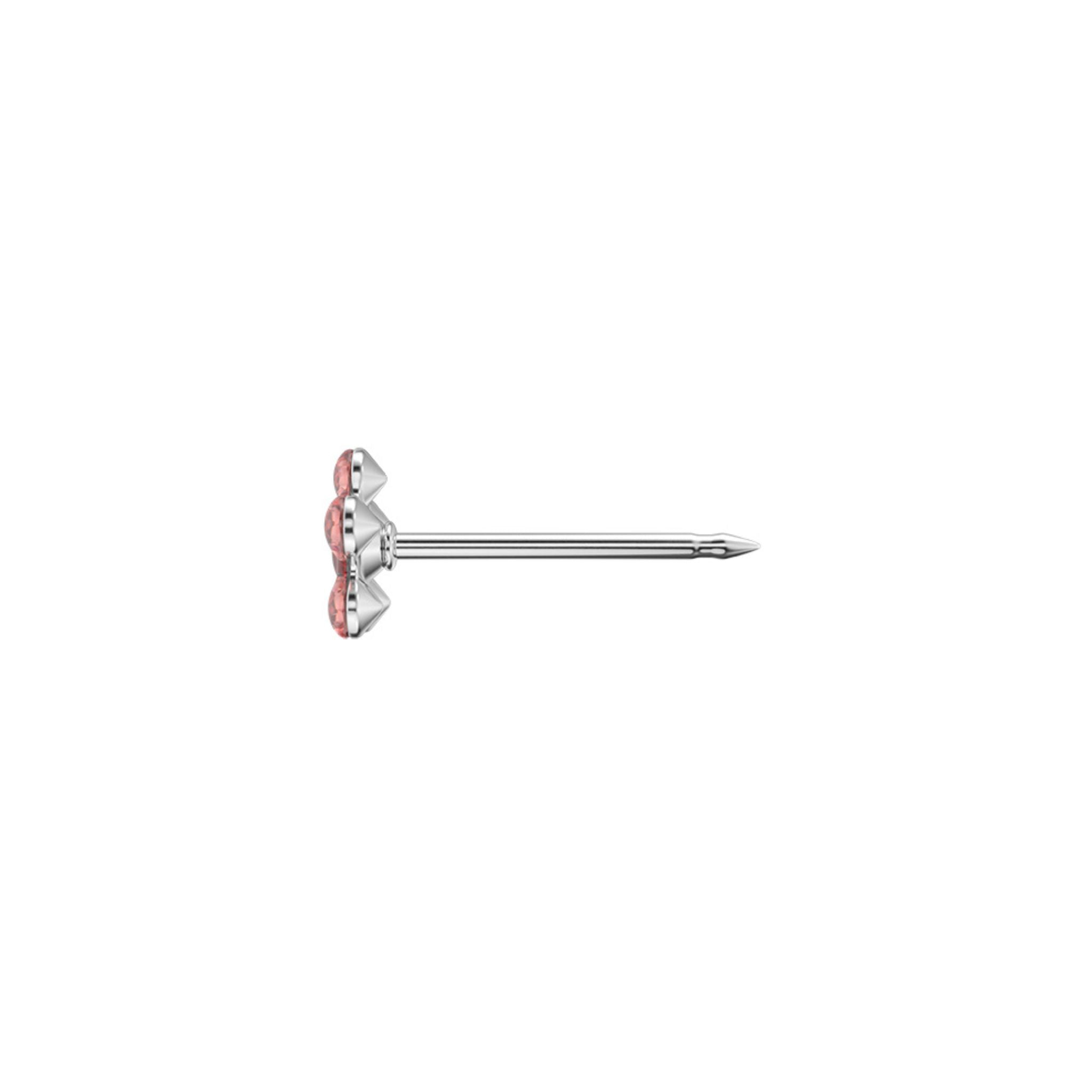 STUDEX auskari 165 - Daisy 5mm, Padparadscha & July Ruby, Surgical Stainless Steel