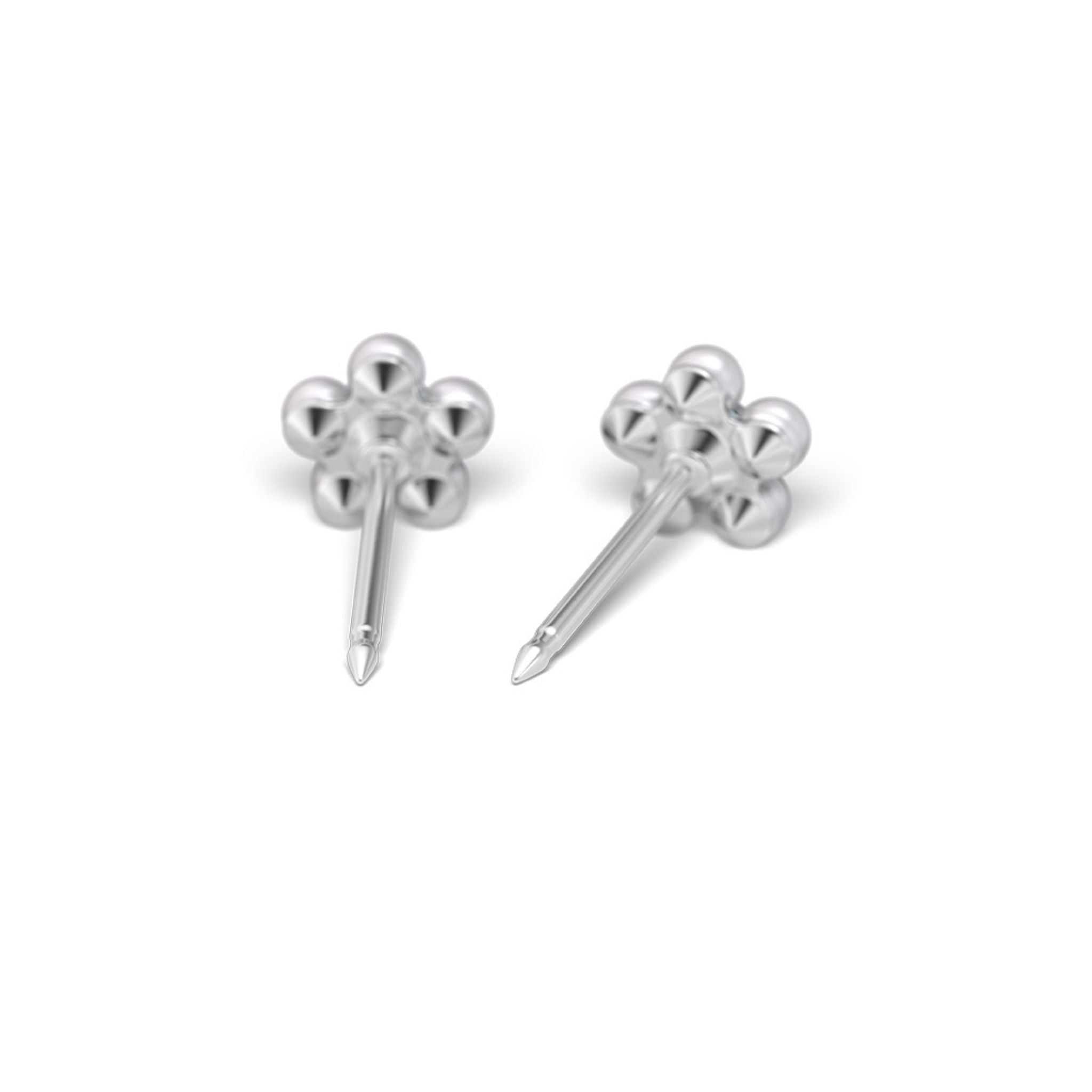 STUDEX 168 - Daisy 5mm, Pearl & Cubic Zirconia, Surgical Stainless Steel