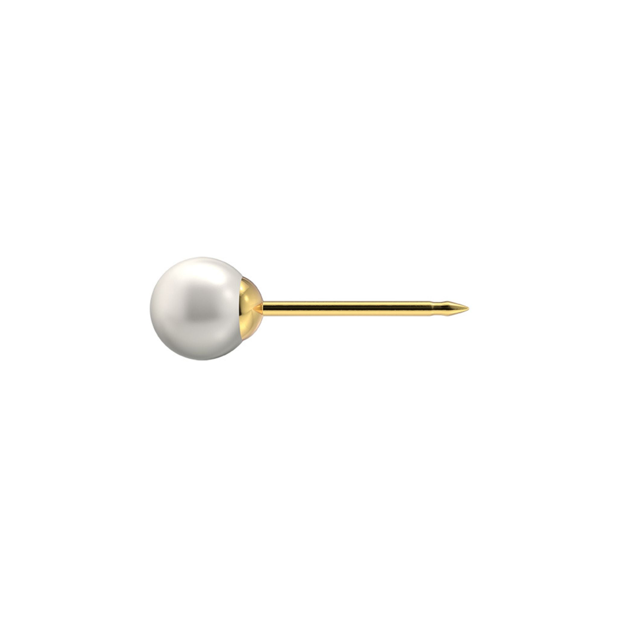 STUDEX auskari 205 - Pearl white 5mm, Gold Plated