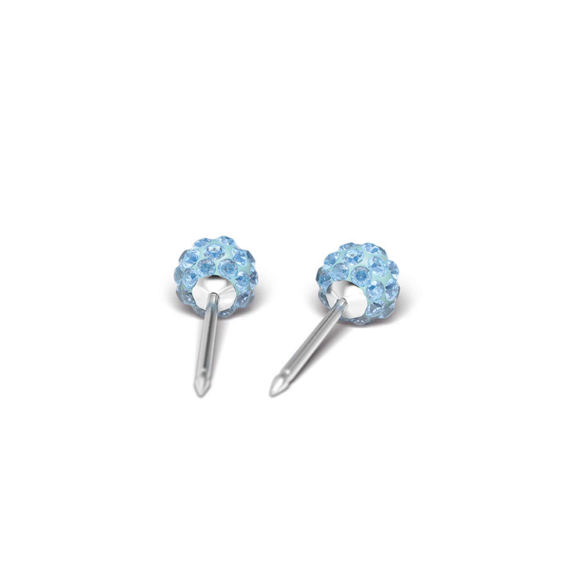 STUDEX auskari 208 - Fireball 4.5mm, Aquamarine, Surgical Stainless Steel