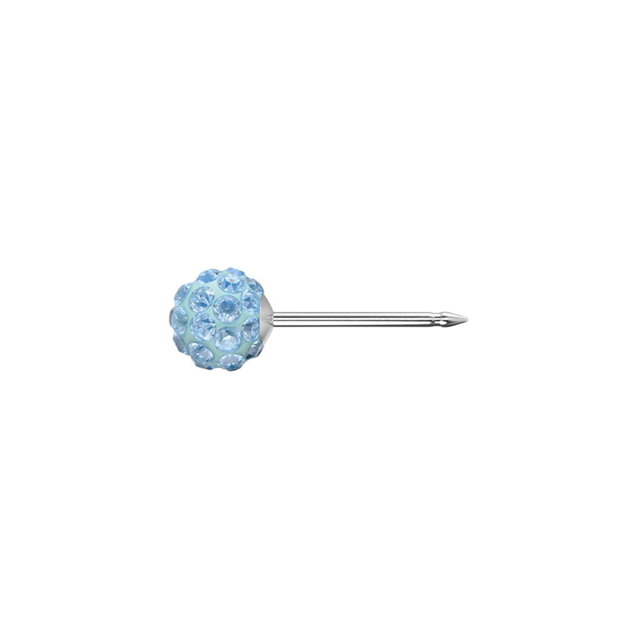 STUDEX auskari 208 - Fireball 4.5mm, Aquamarine, Surgical Stainless Steel