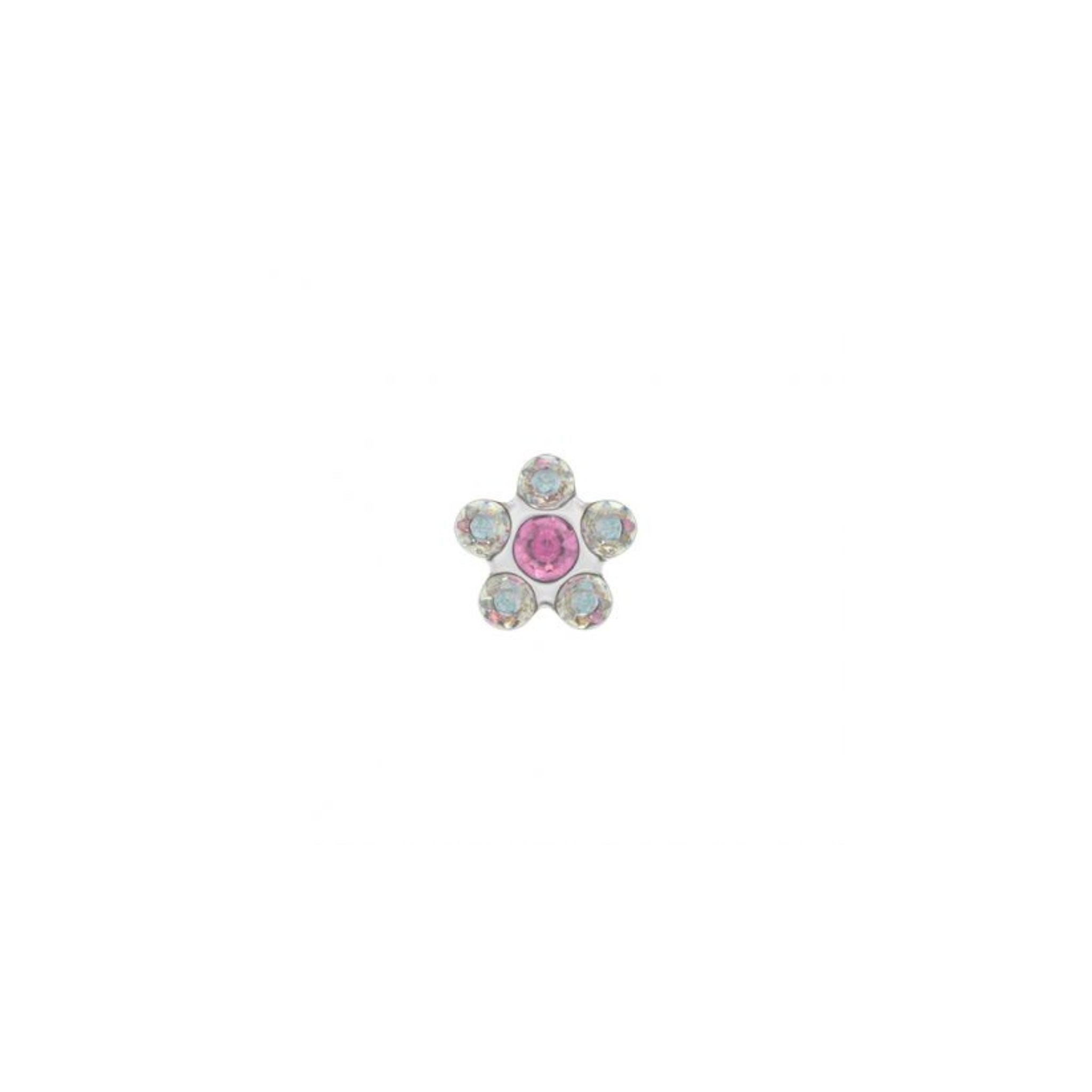 STUDEX 215 - Daisy 5mm, AB Crystal & October Rose, Surgical Stainless Steel