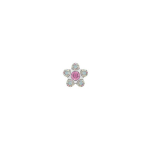 STUDEX 215 - Daisy 5mm, AB Crystal & October Rose, Surgical Stainless Steel