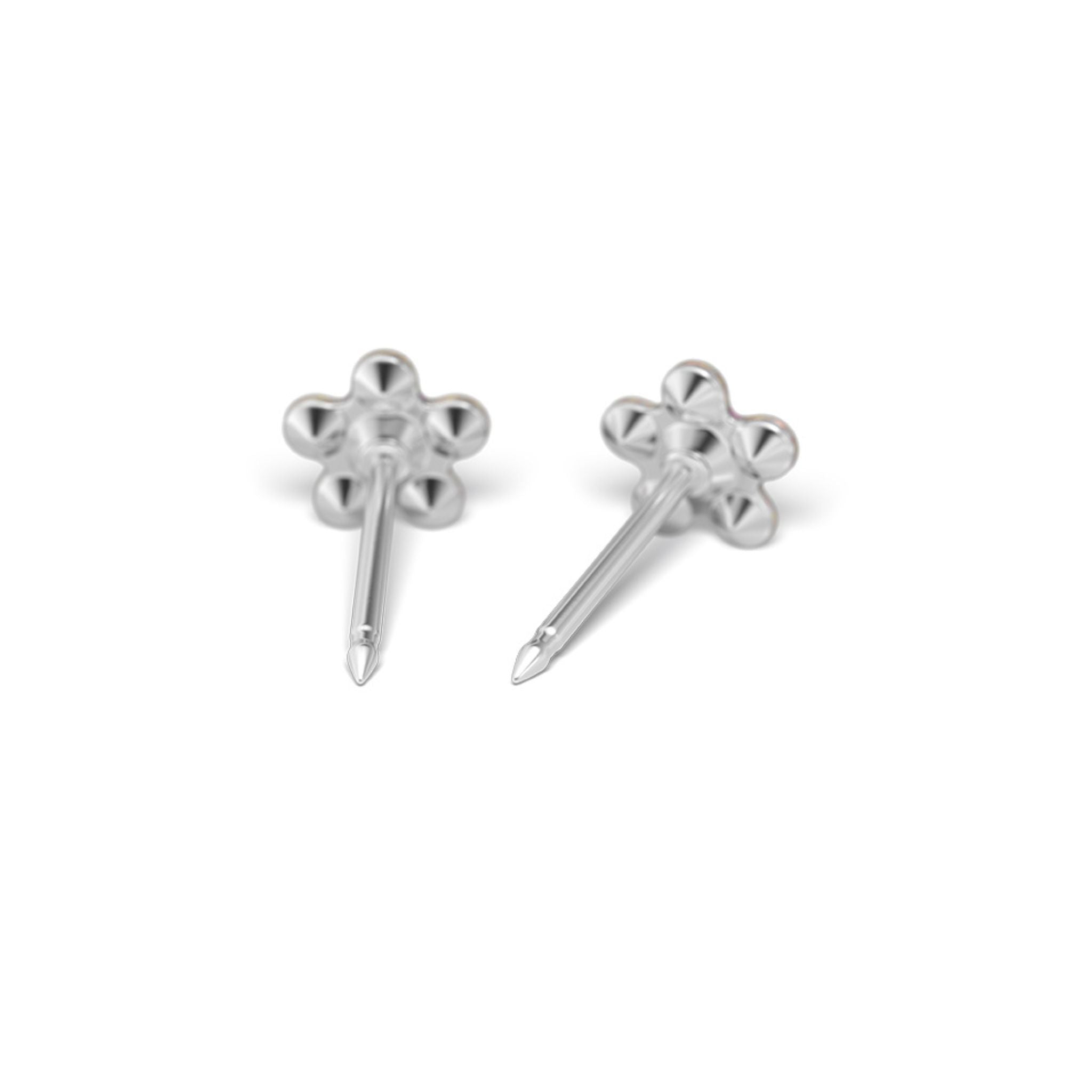 STUDEX 215 - Daisy 5mm, AB Crystal & October Rose, Surgical Stainless Steel