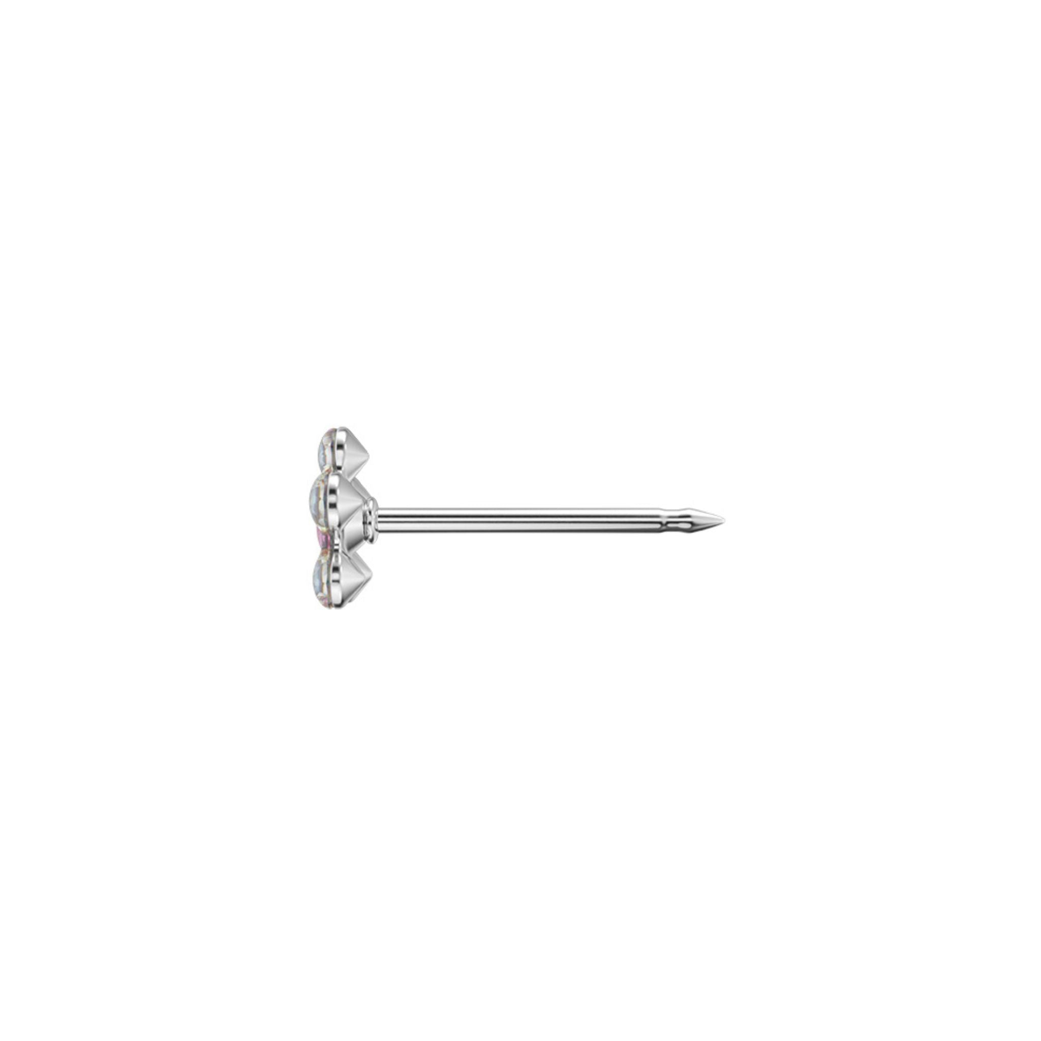 STUDEX 215 - Daisy 5mm, AB Crystal & October Rose, Surgical Stainless Steel
