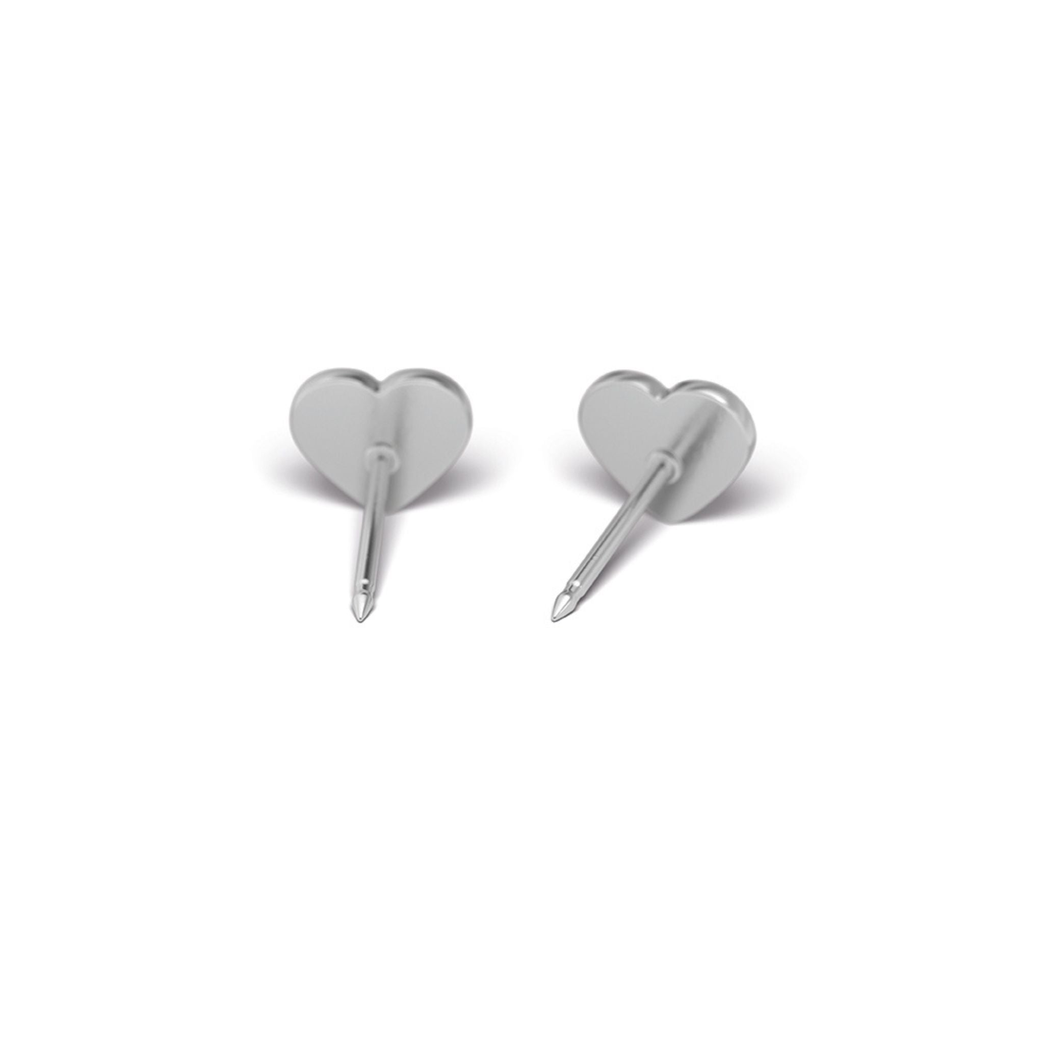 STUDEX auskari 225 - Glitter, Heart White, Surgical Stainless Steel, 6mm